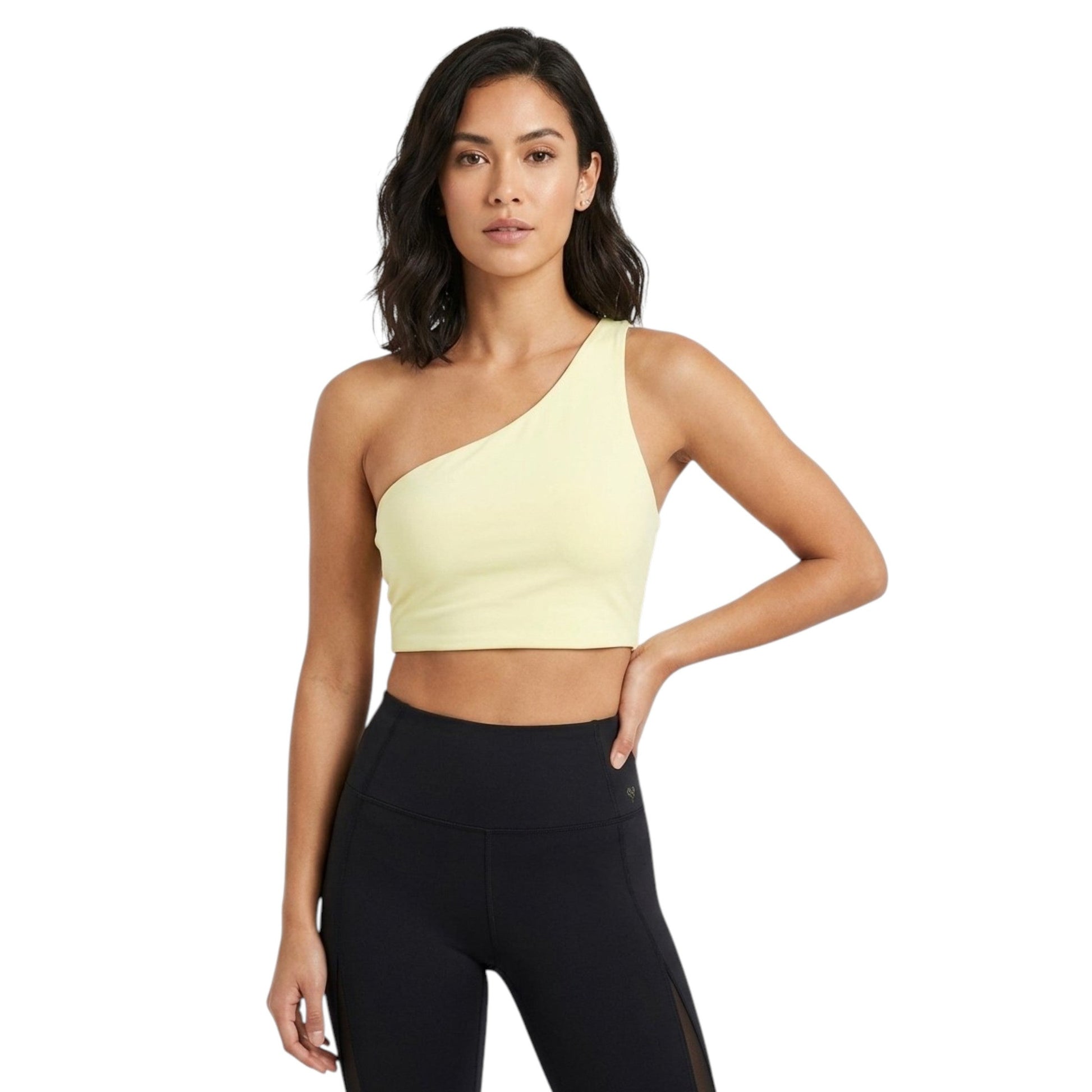 Women's Plain Solid Crop Top,Light Yellow