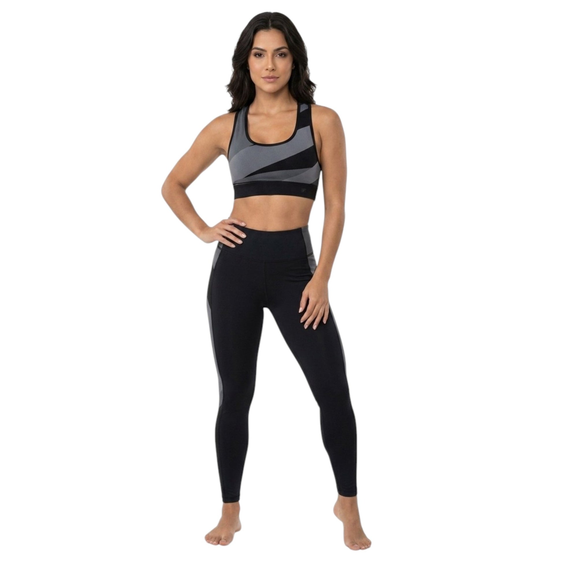 Women's Colorblocked Sport Top,Black/Grey