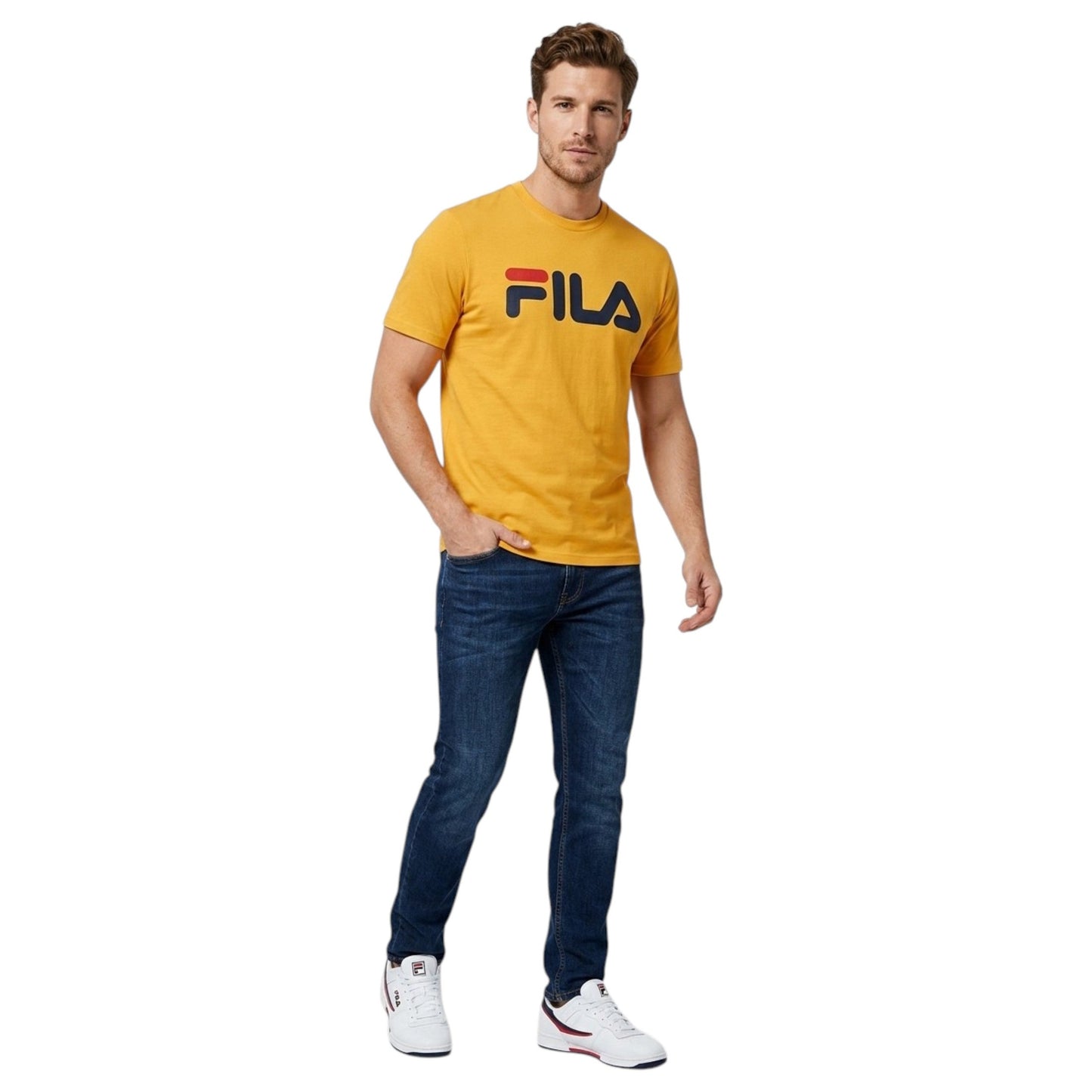 Men's Brand Logo Printed Top,Yellow