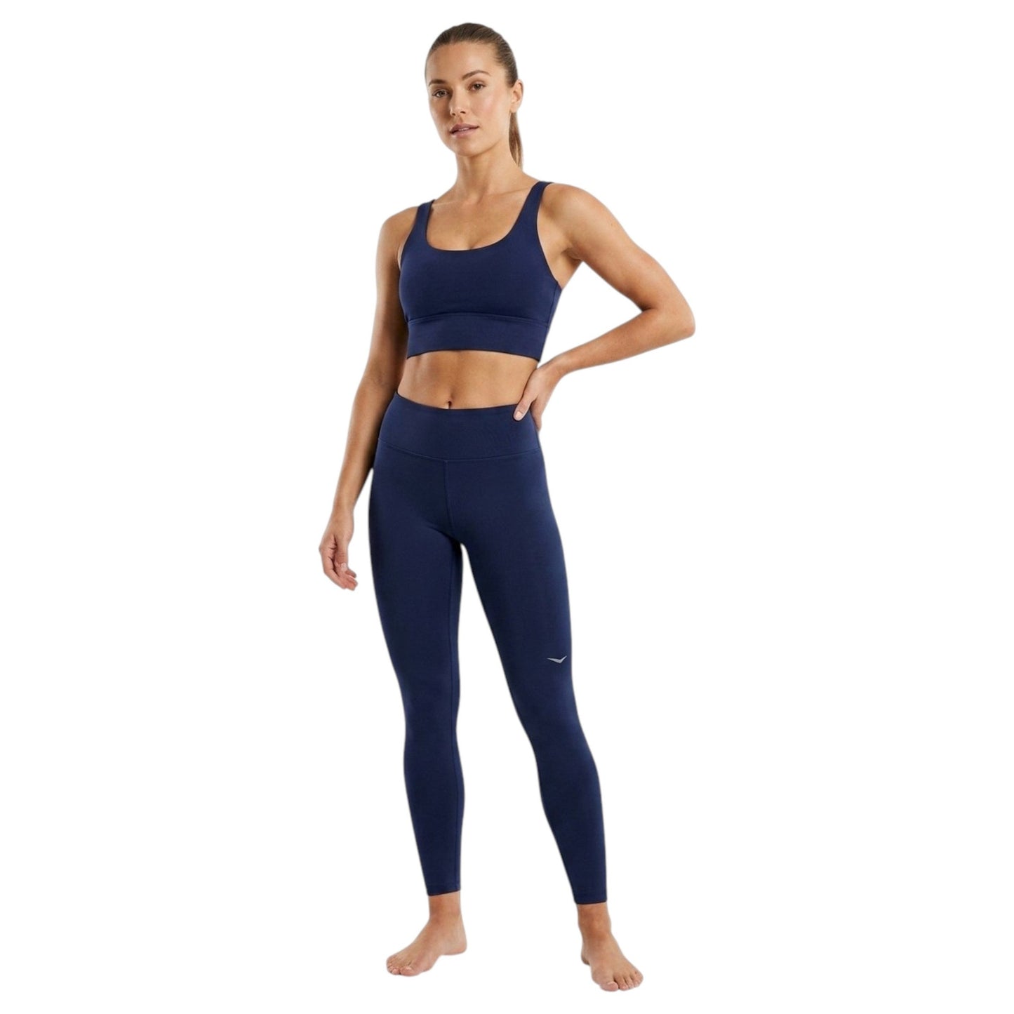 Women's Plain Solid Sport Crop Top,Navy