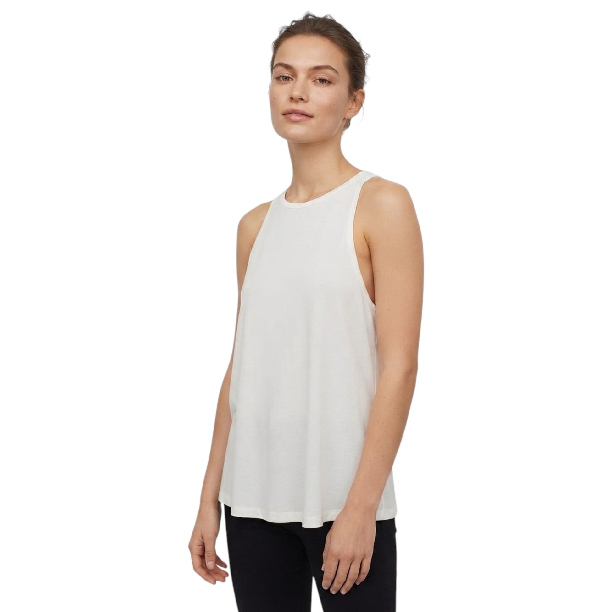 Women's Plain Solid Sport Top,White