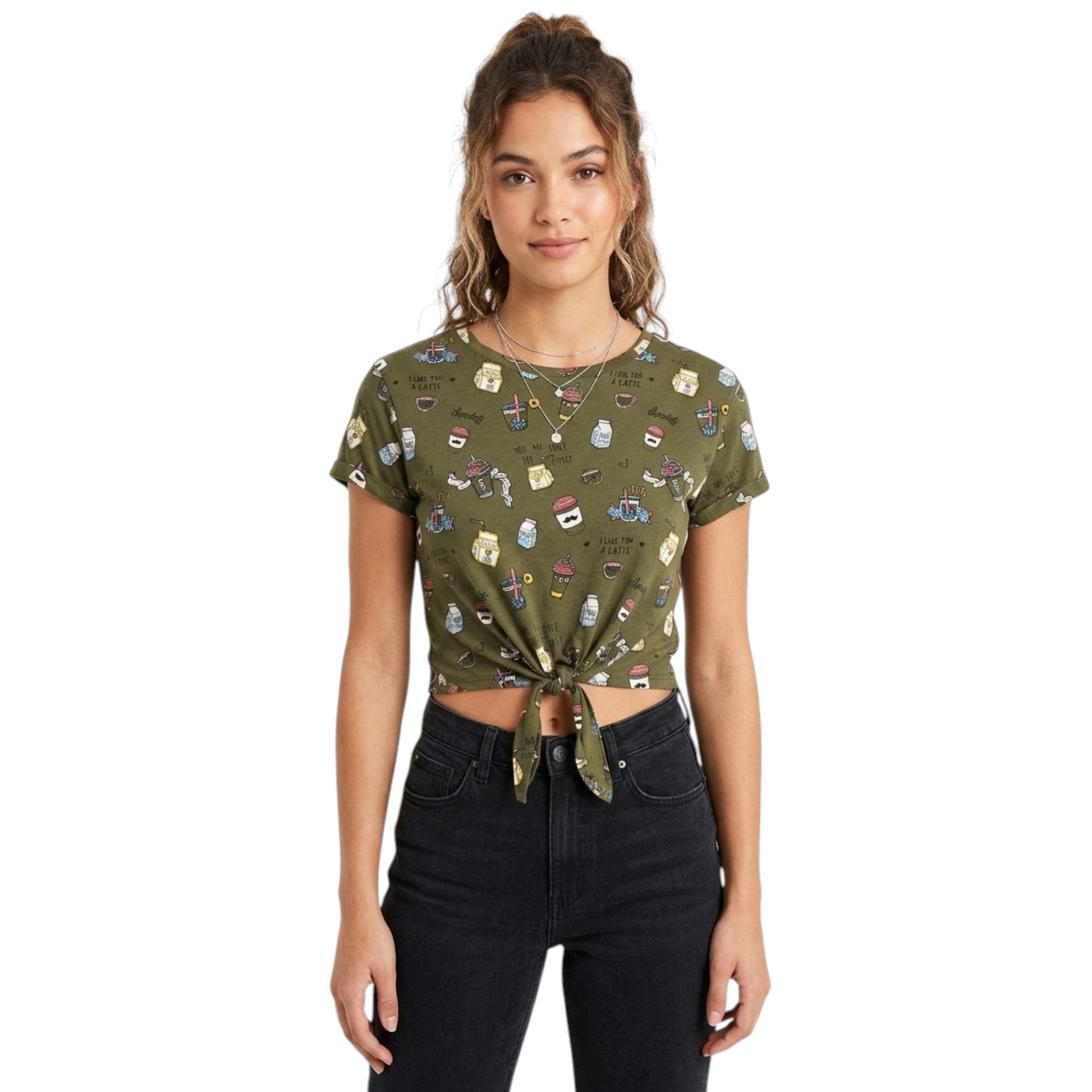 Women's Printed Top,Olive