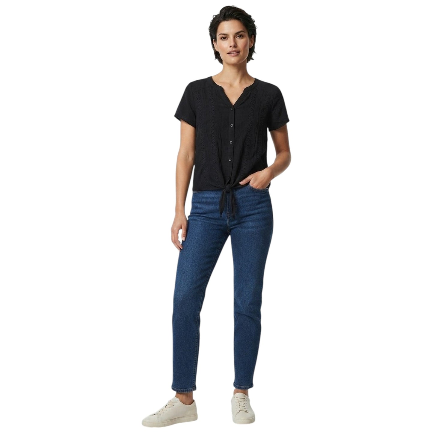Women's Textured Dress-Shirt,Black