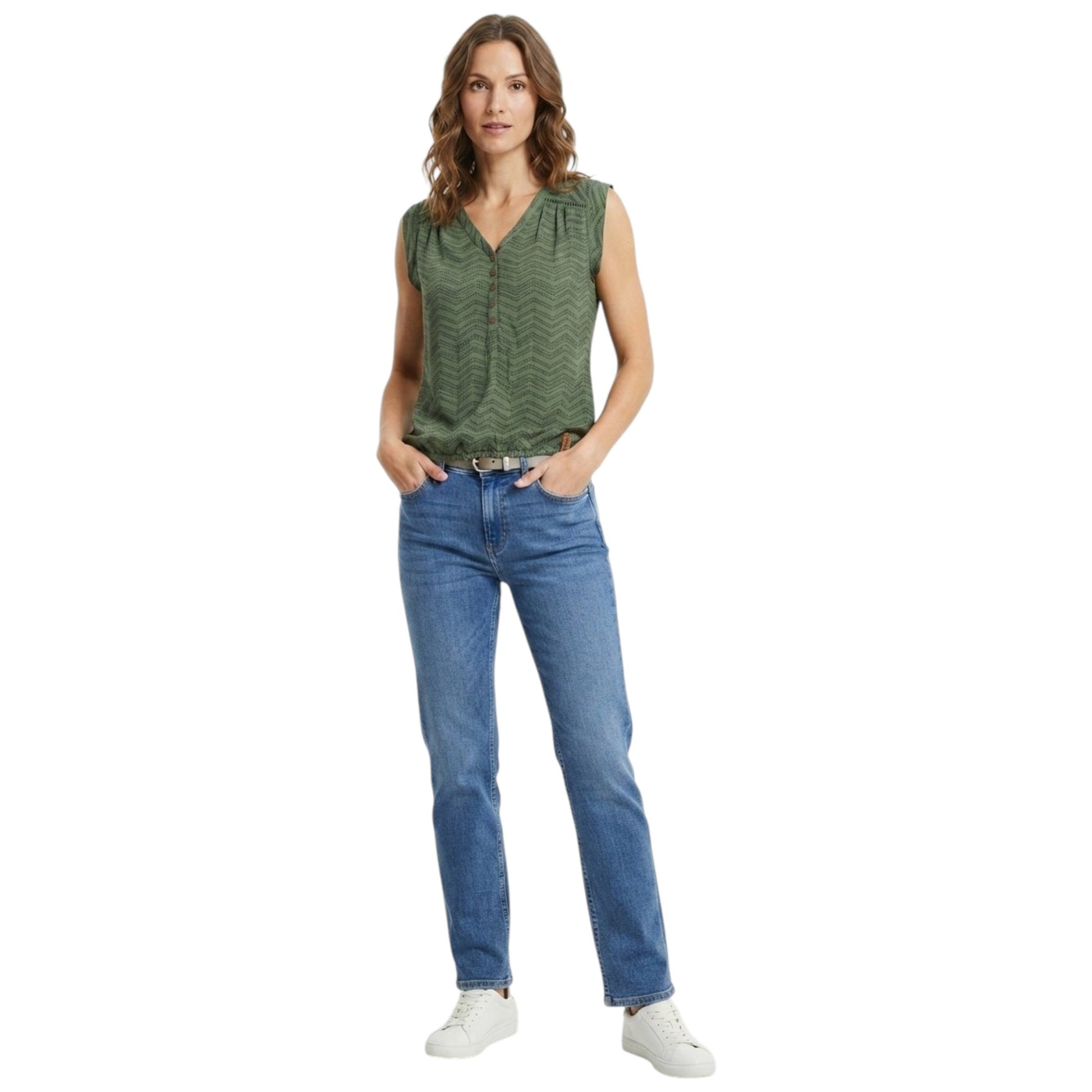 Women's Printed Top,Olive