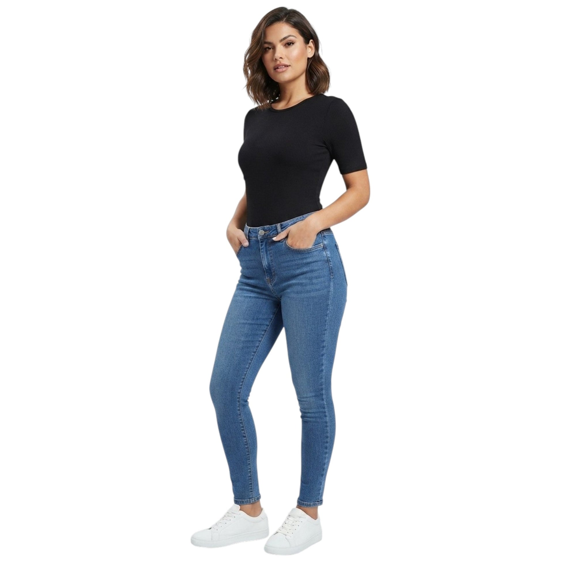 Women's Plain Bodysuit,Black