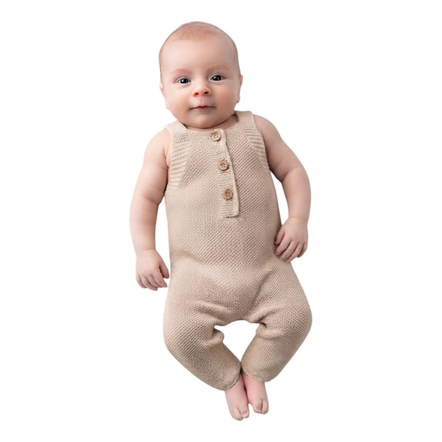 Kids Boy's Textured  Jumpsuit,Beige