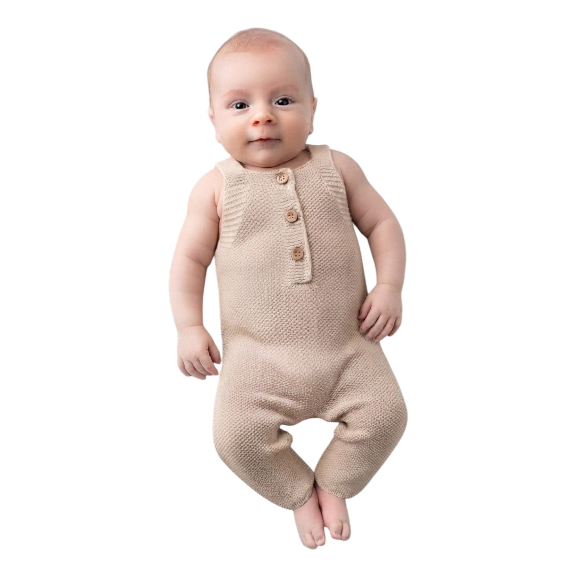 Kids Boy's Textured  Jumpsuit,Beige