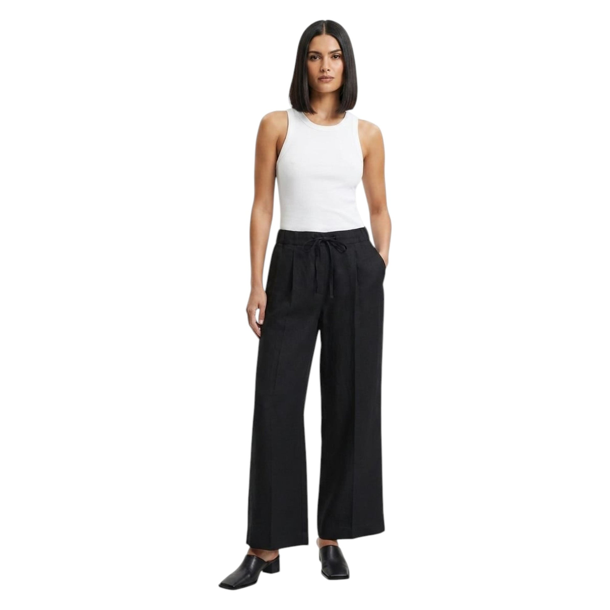 Women's Plain Pants,Black