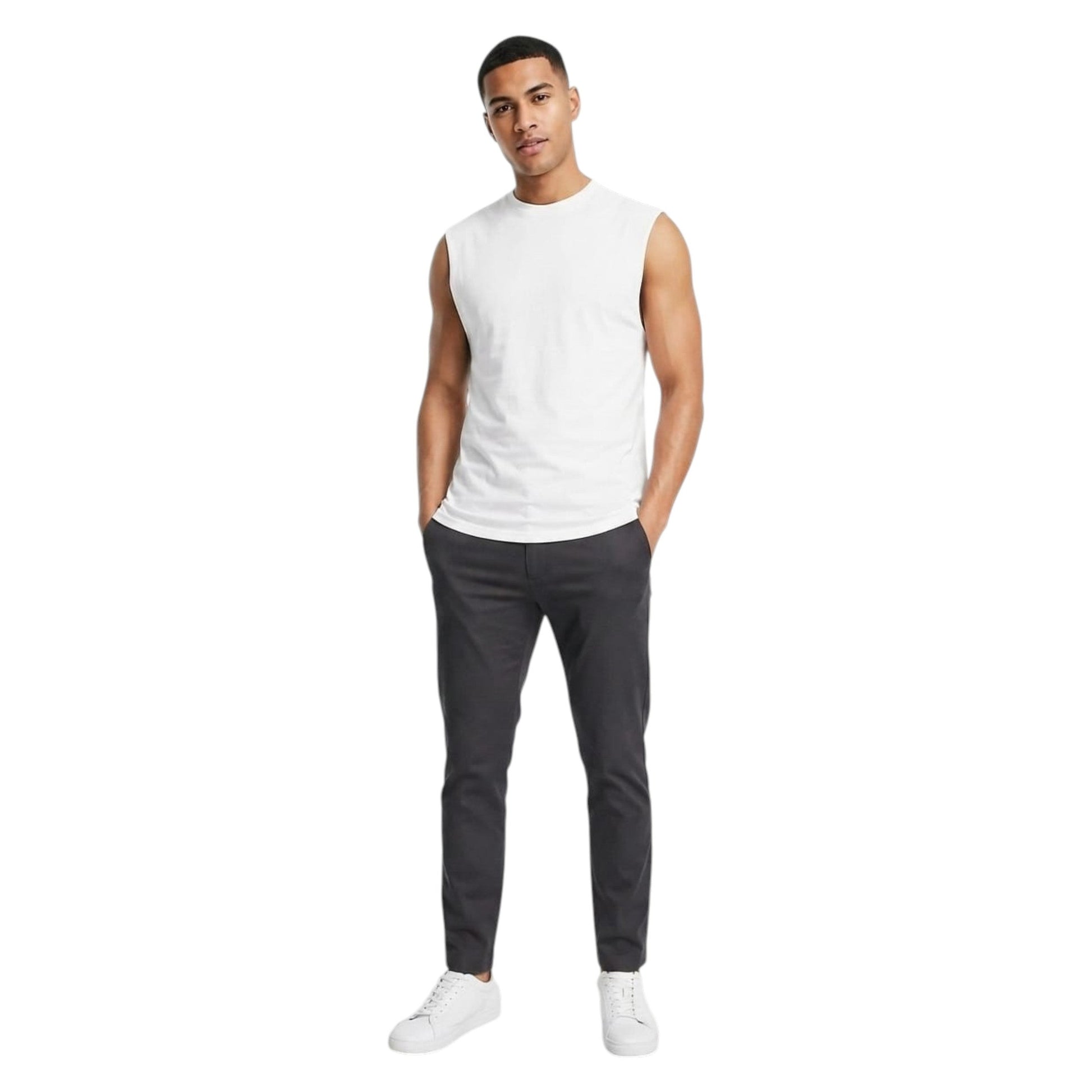 Men's Plain Top,White