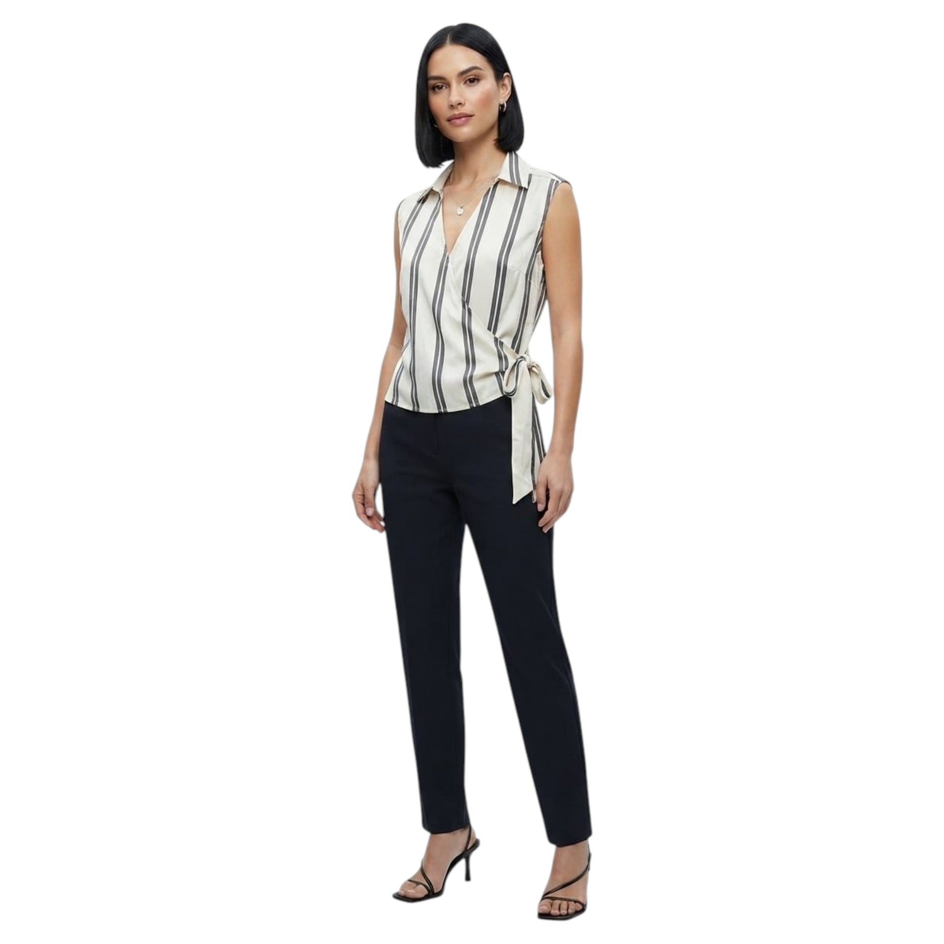 Women's Stripped Top,Off White