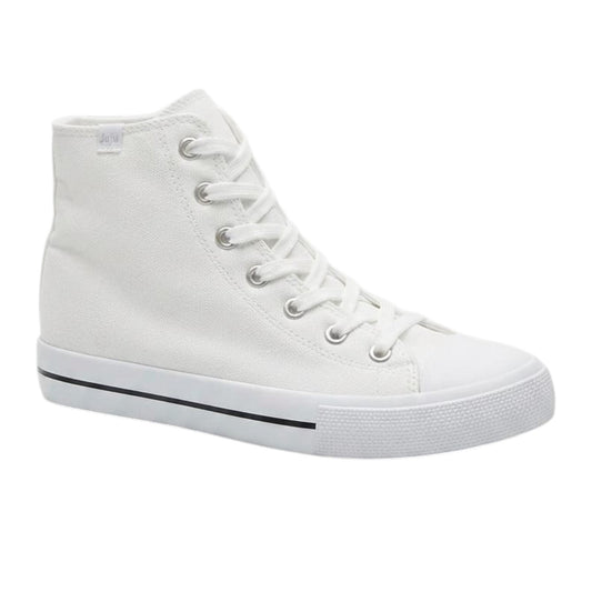 Women's Plain High Top Shoes,White