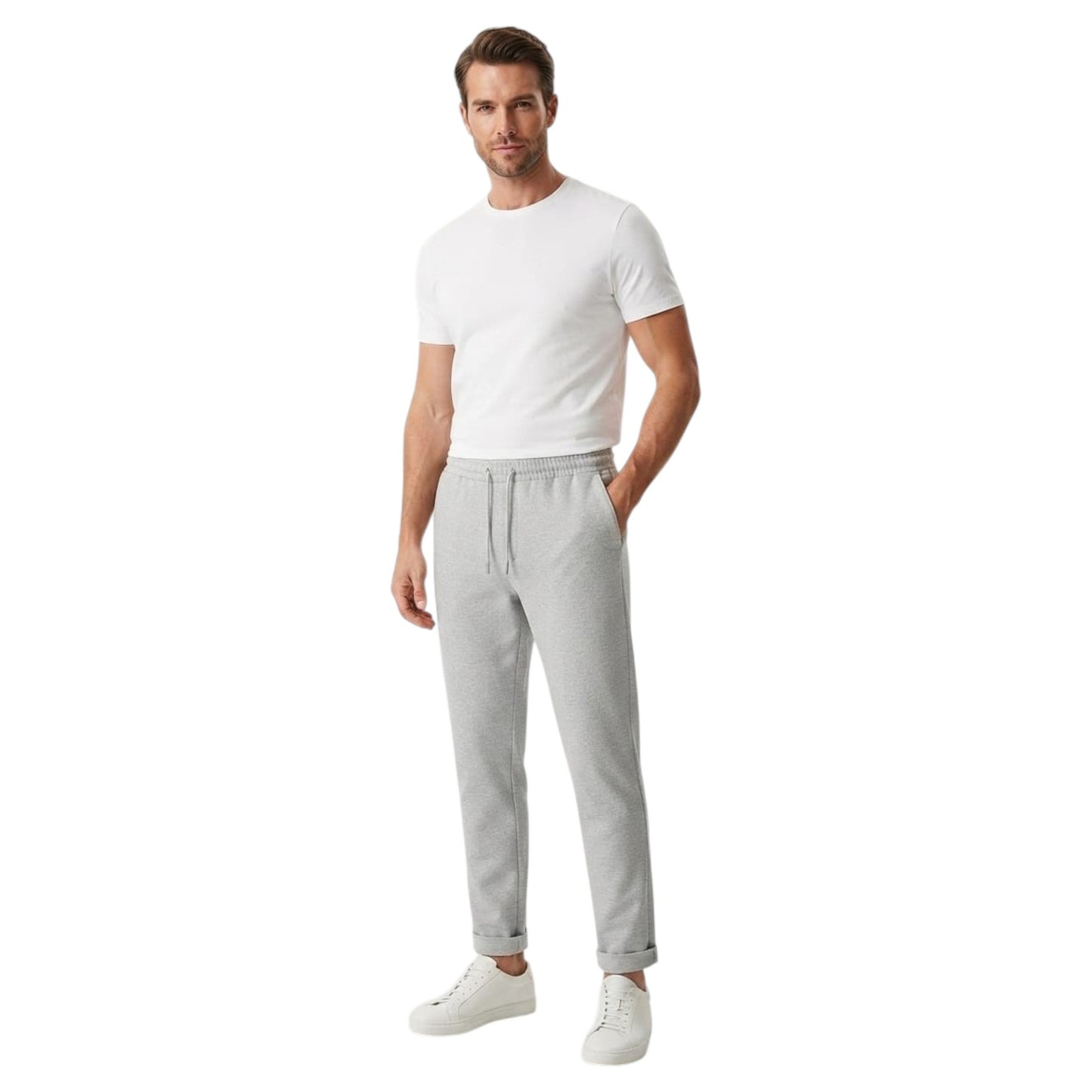 Men's Textured Pants,Light Grey