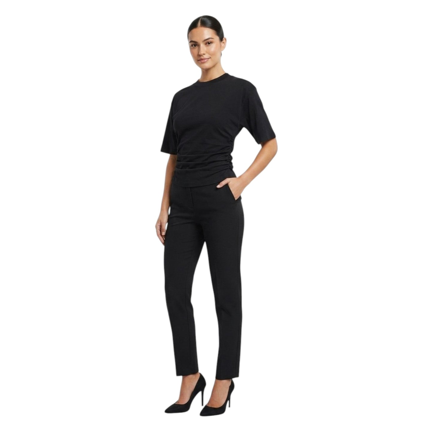 Women's Plain Solid Top,Black