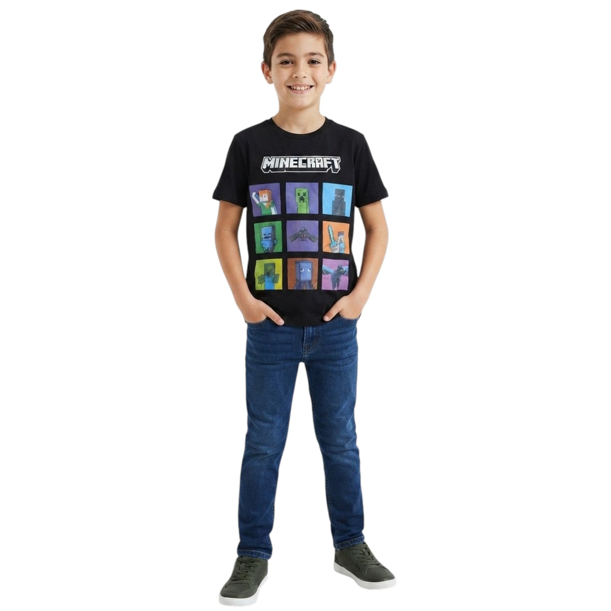 Kids Boy's Brand Logo Printed Top,Black