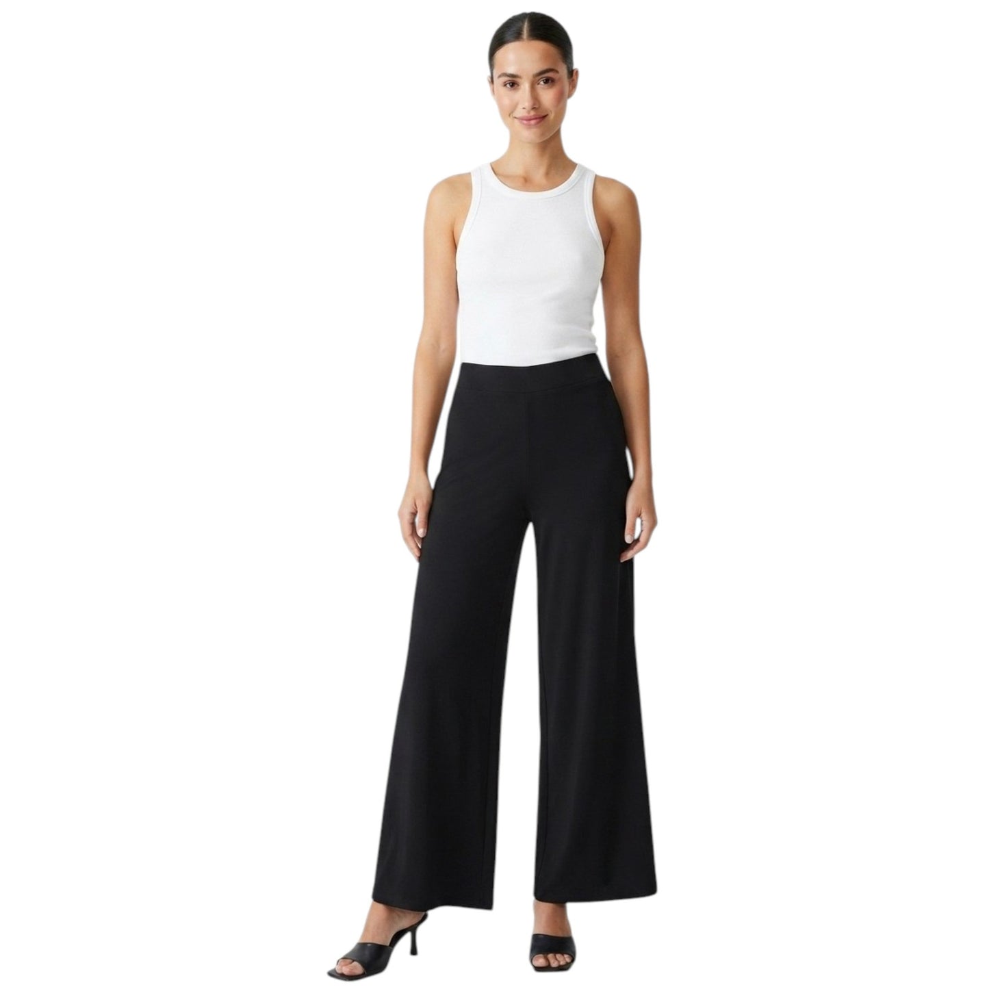 Women's Plain Solid Pant,Black
