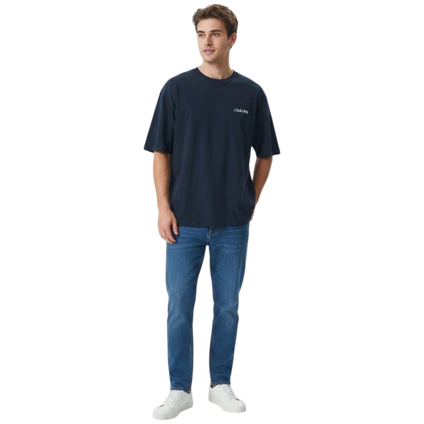 Men's Brand Logo Printed Top,Navy
