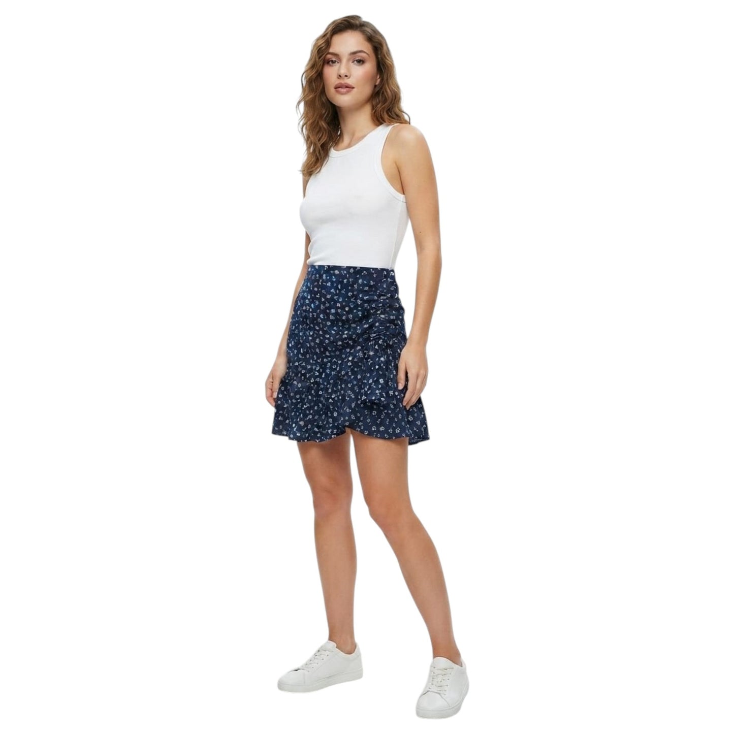 Women's Floral Printed Skirt,Navy