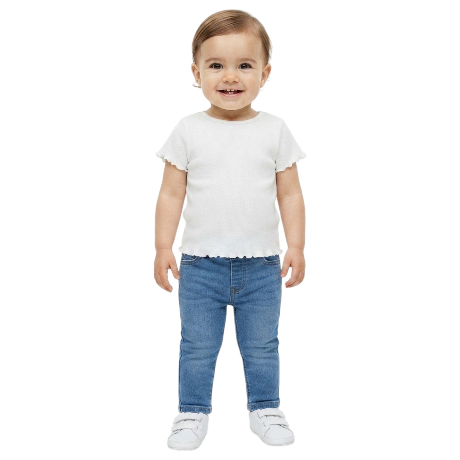 Kids Girl's Ribbed Top,White