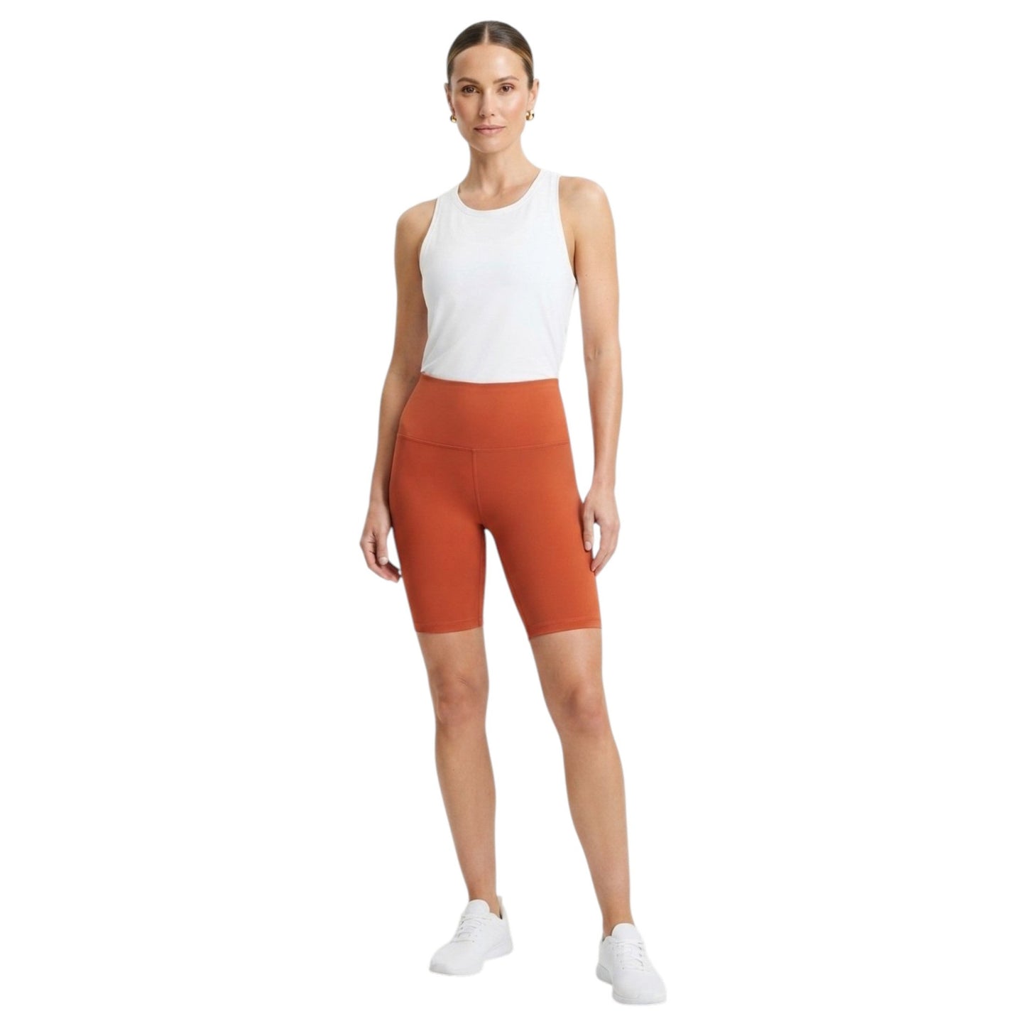 Women's Plain Solid Short Legging,Orange