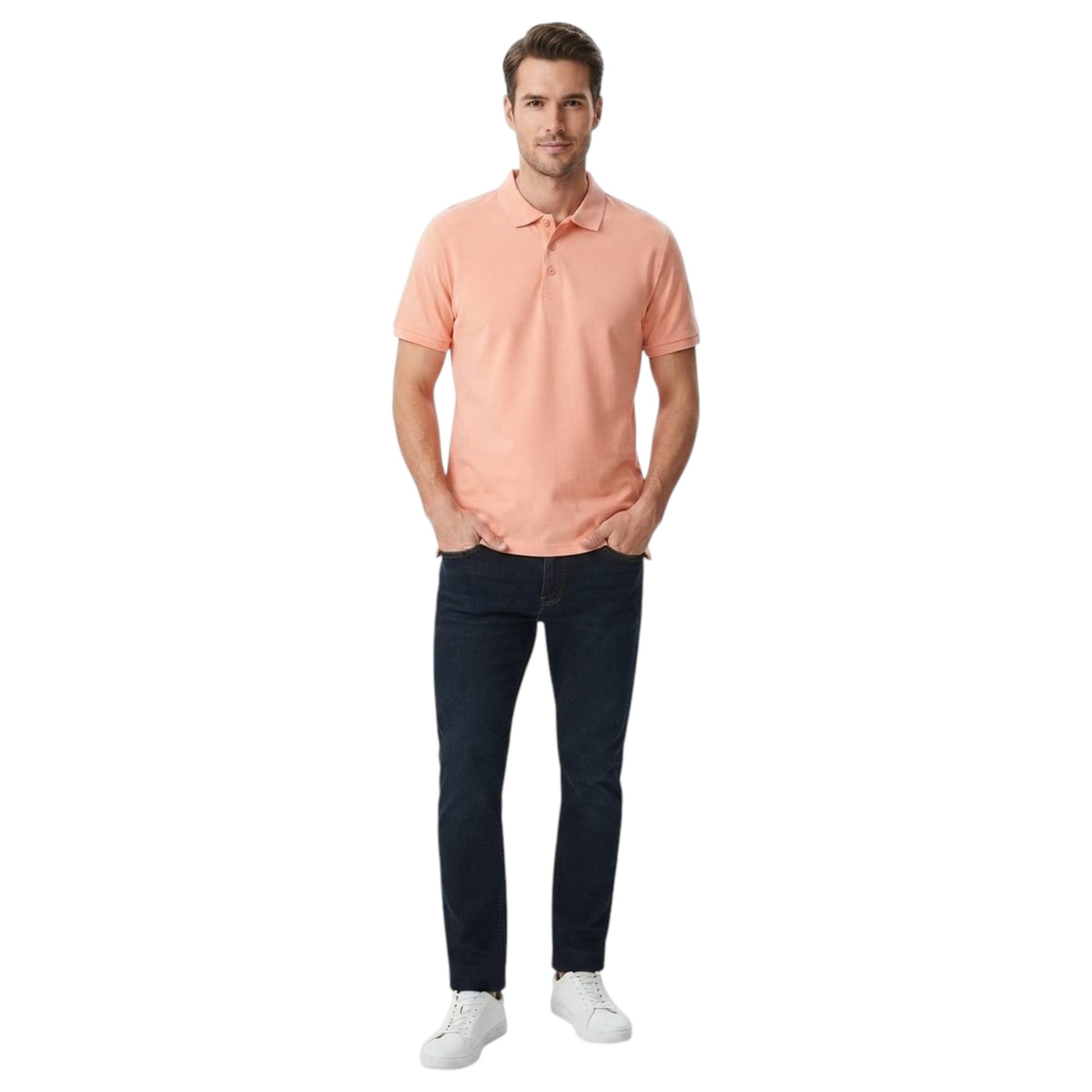 Men's Plain Solid Top,Coral