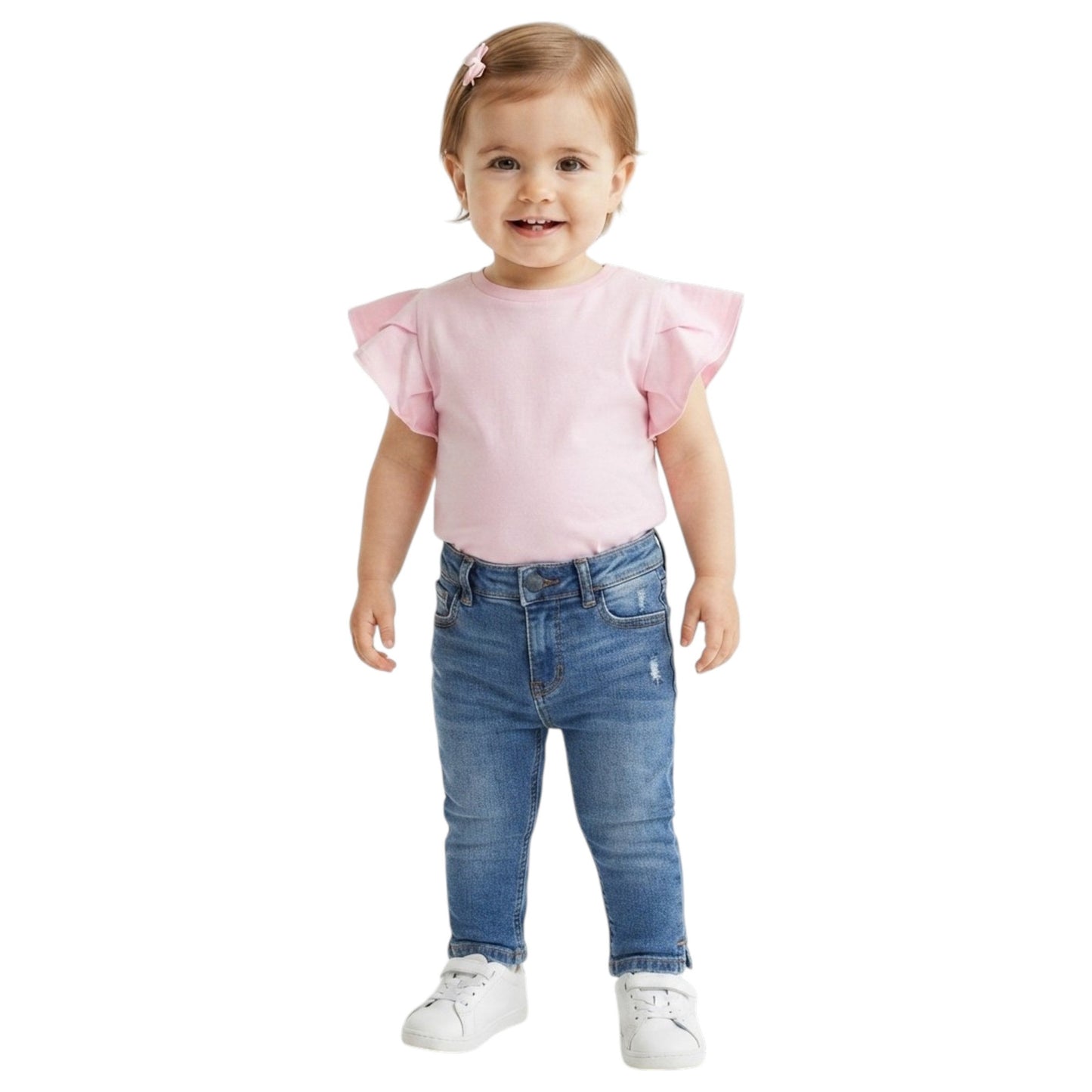 Kids Girl's Plain Solid Top,Light Pink