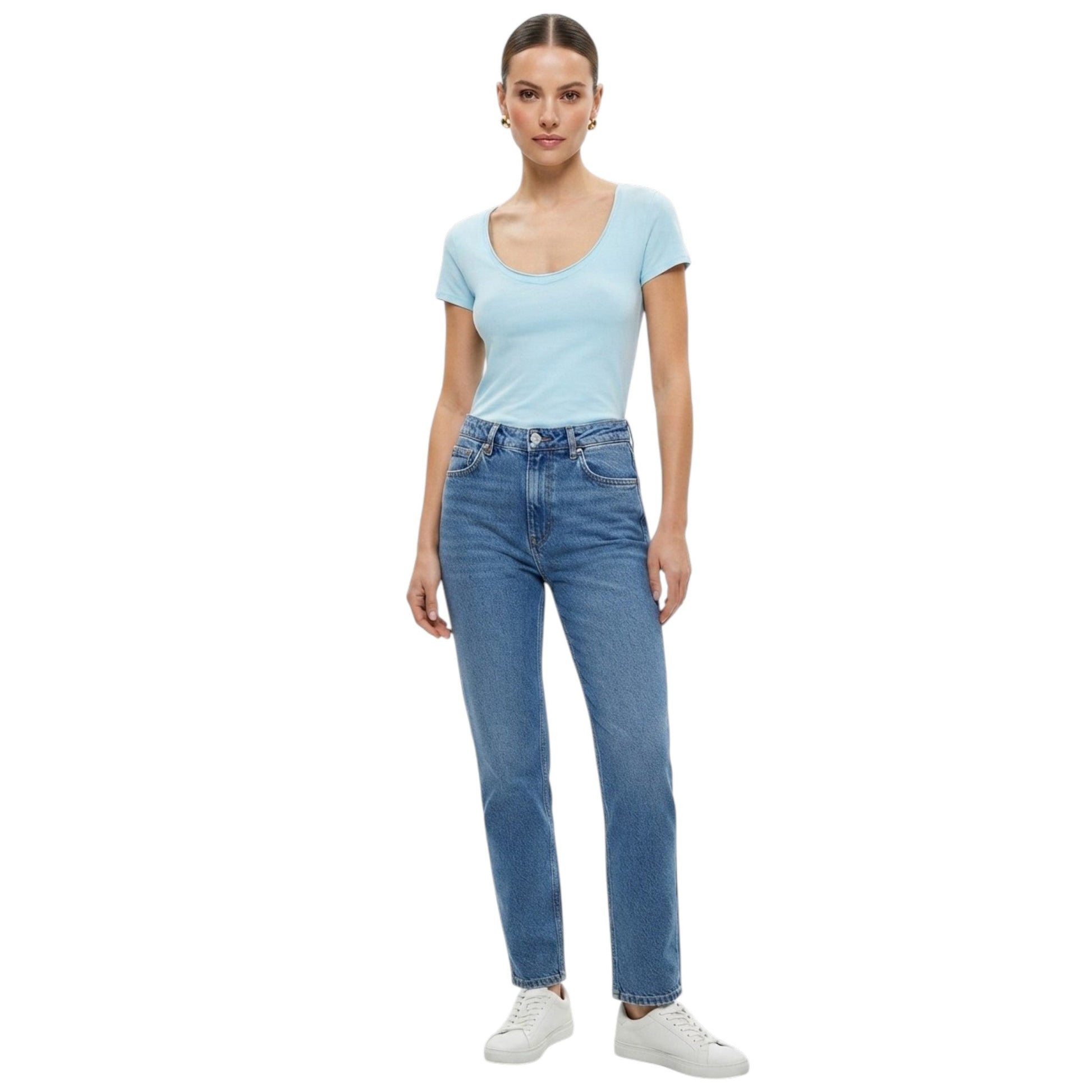 Women's Plain Solid Top,Light Turquoise