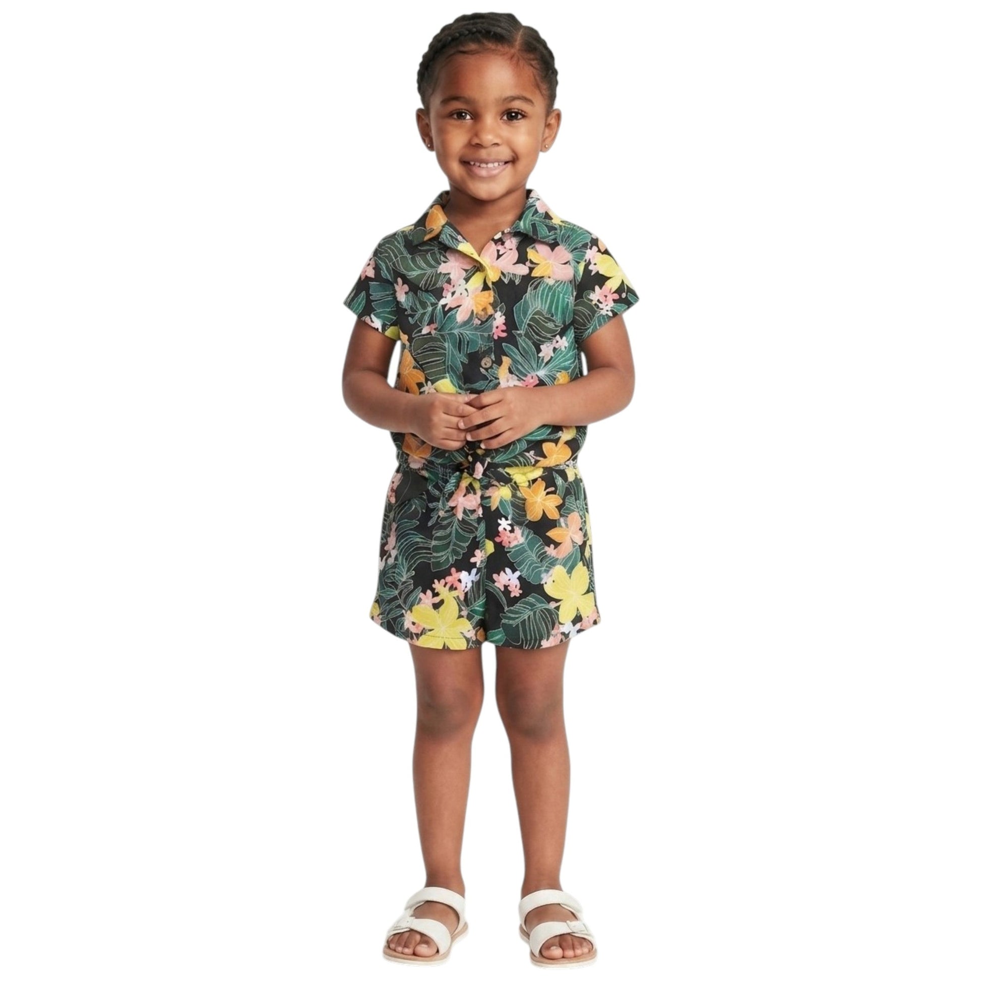 Kids Girl's Floral Printed Set Top & Short,Multi