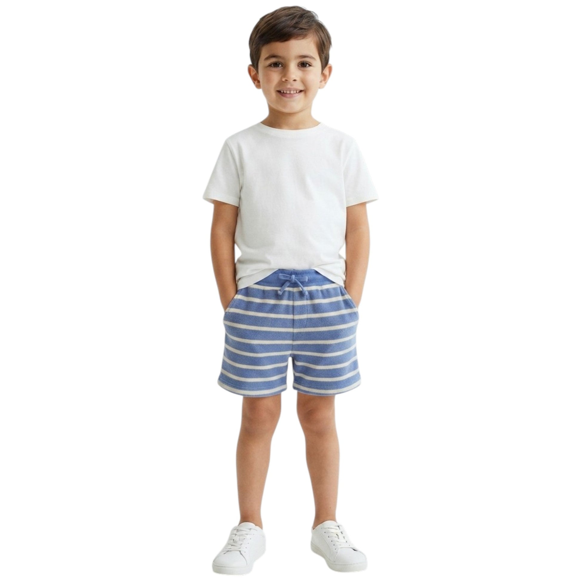 Kids Boy's Striped Short,Blue/White