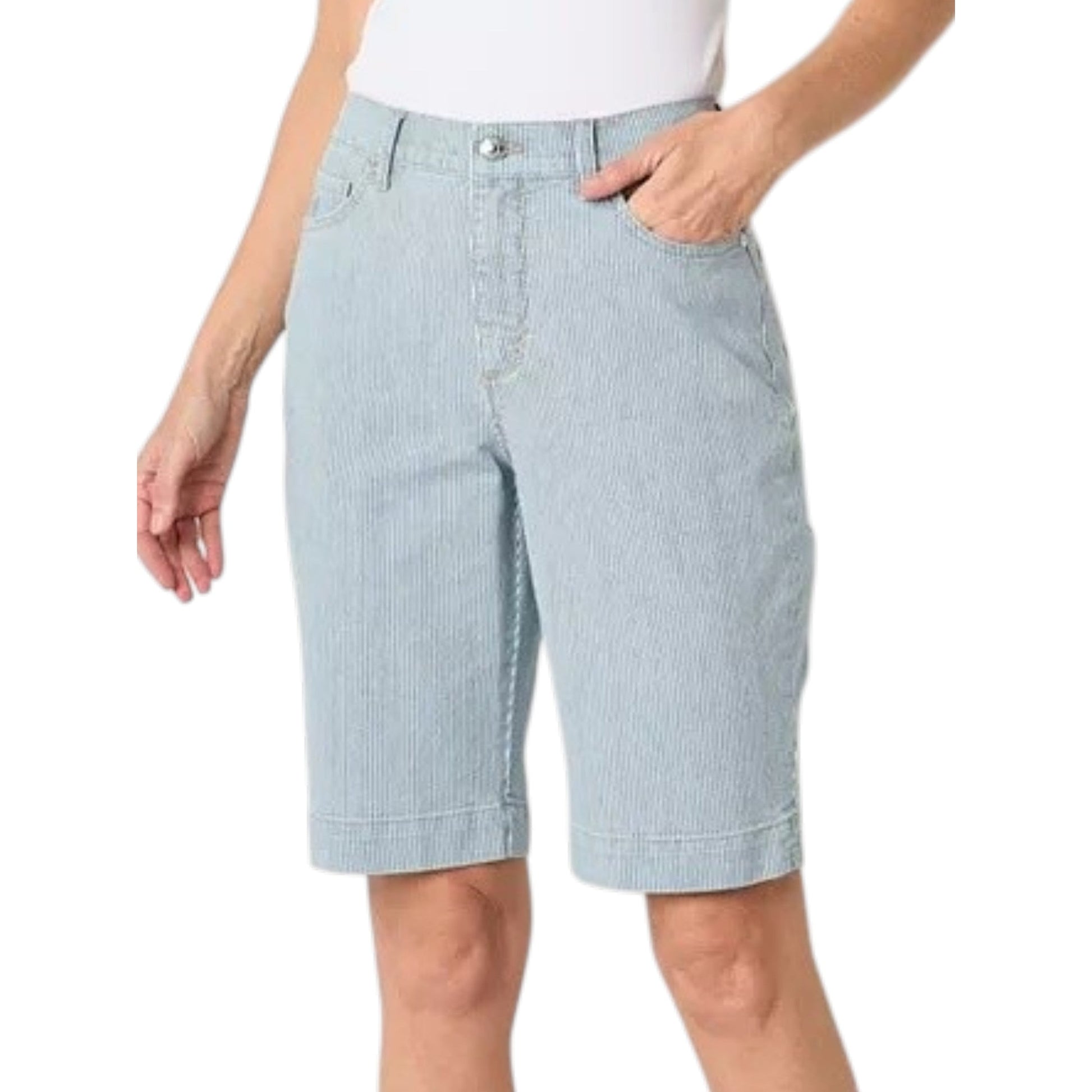 Women's Striped Short,Blue/White