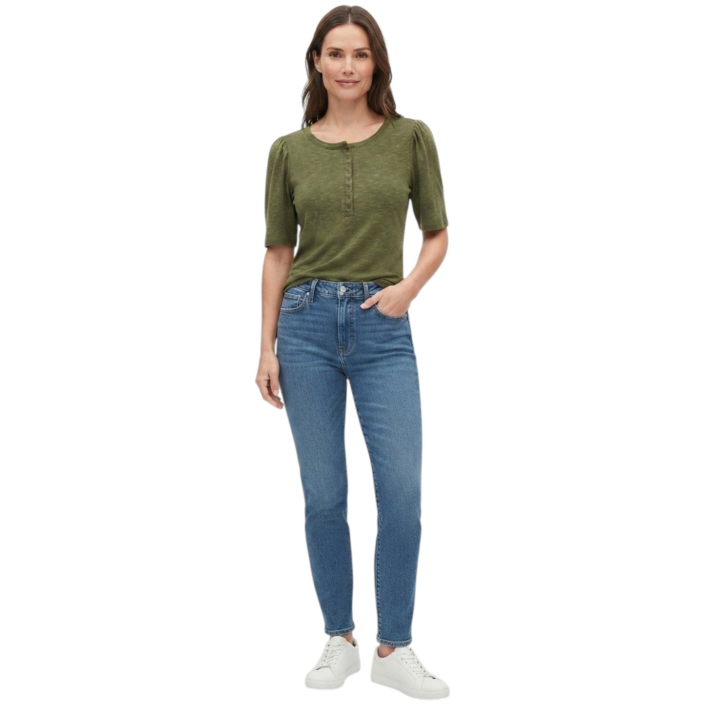 Women's Textured Top,Olive