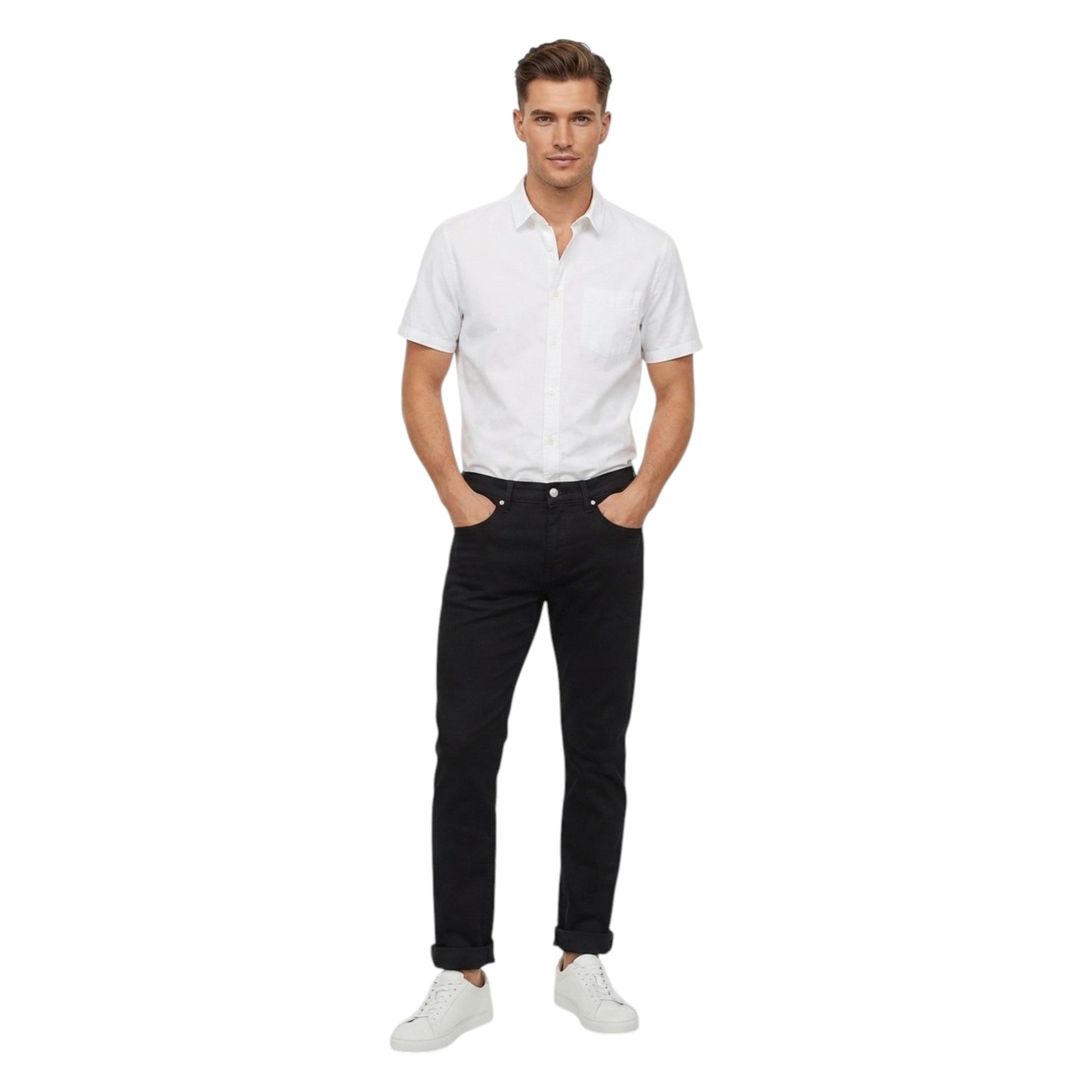Men's Plain Solid Jeans,Black