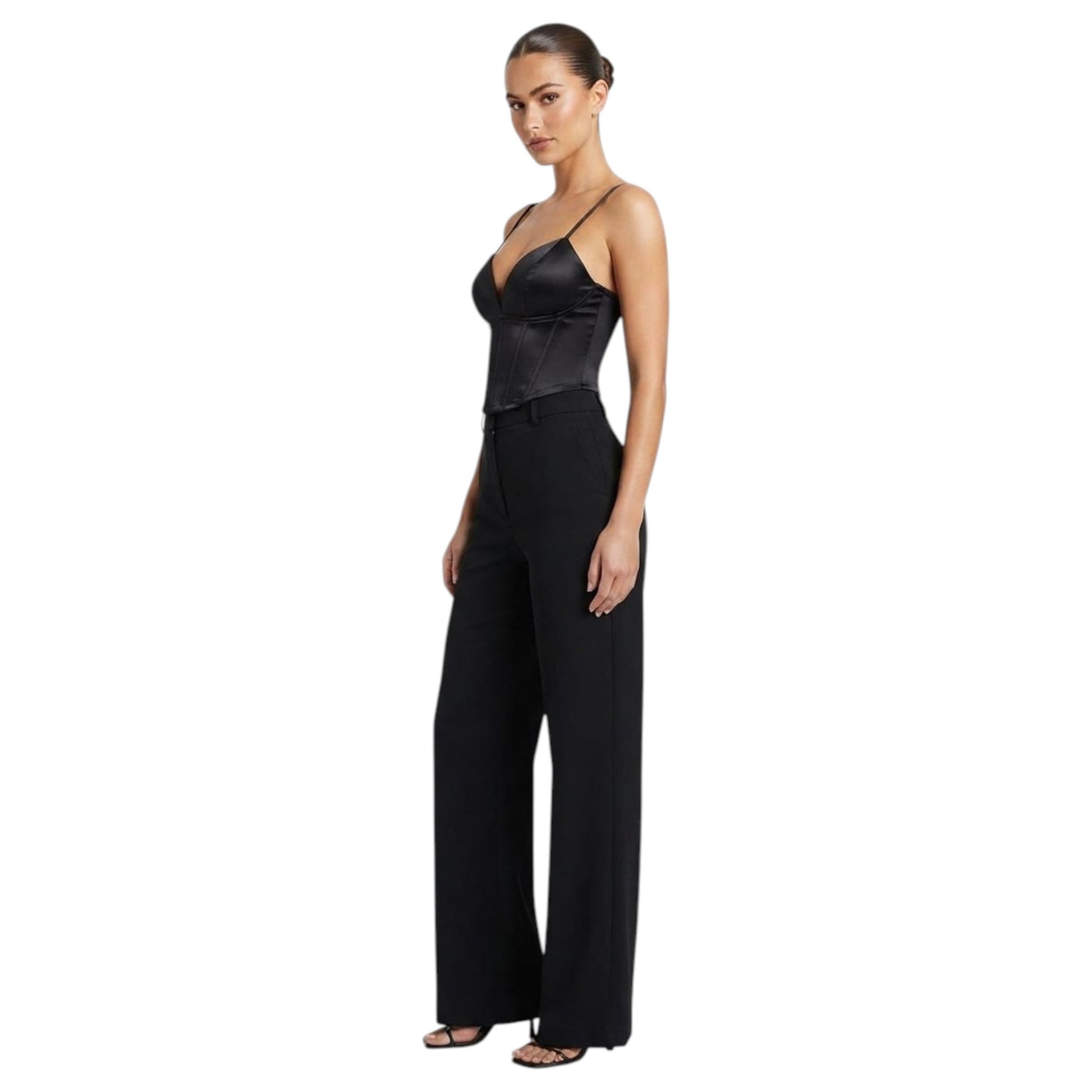 Women's Plain Corset Top,Black