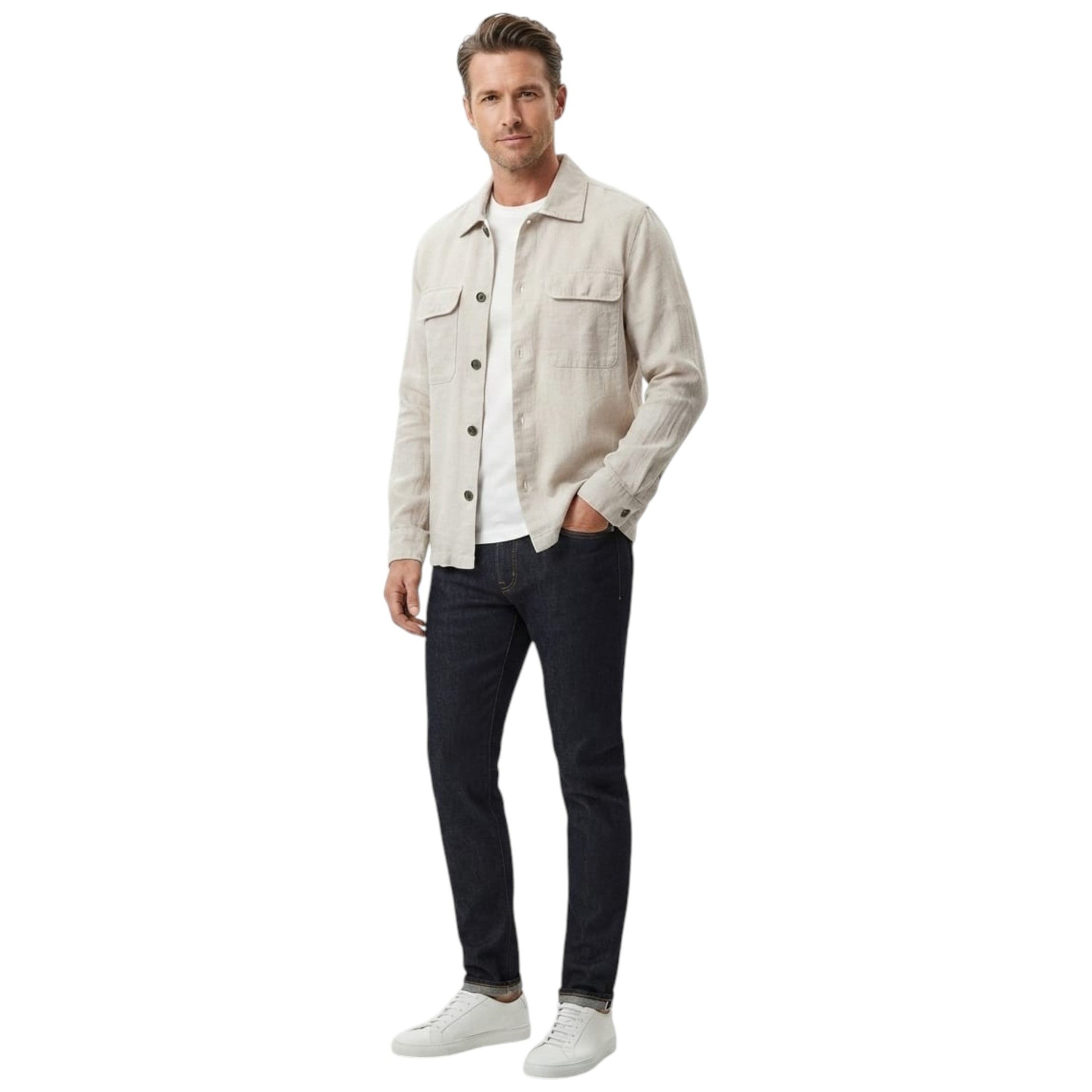 Men's Plain Dress Shirt,Dark Beieg