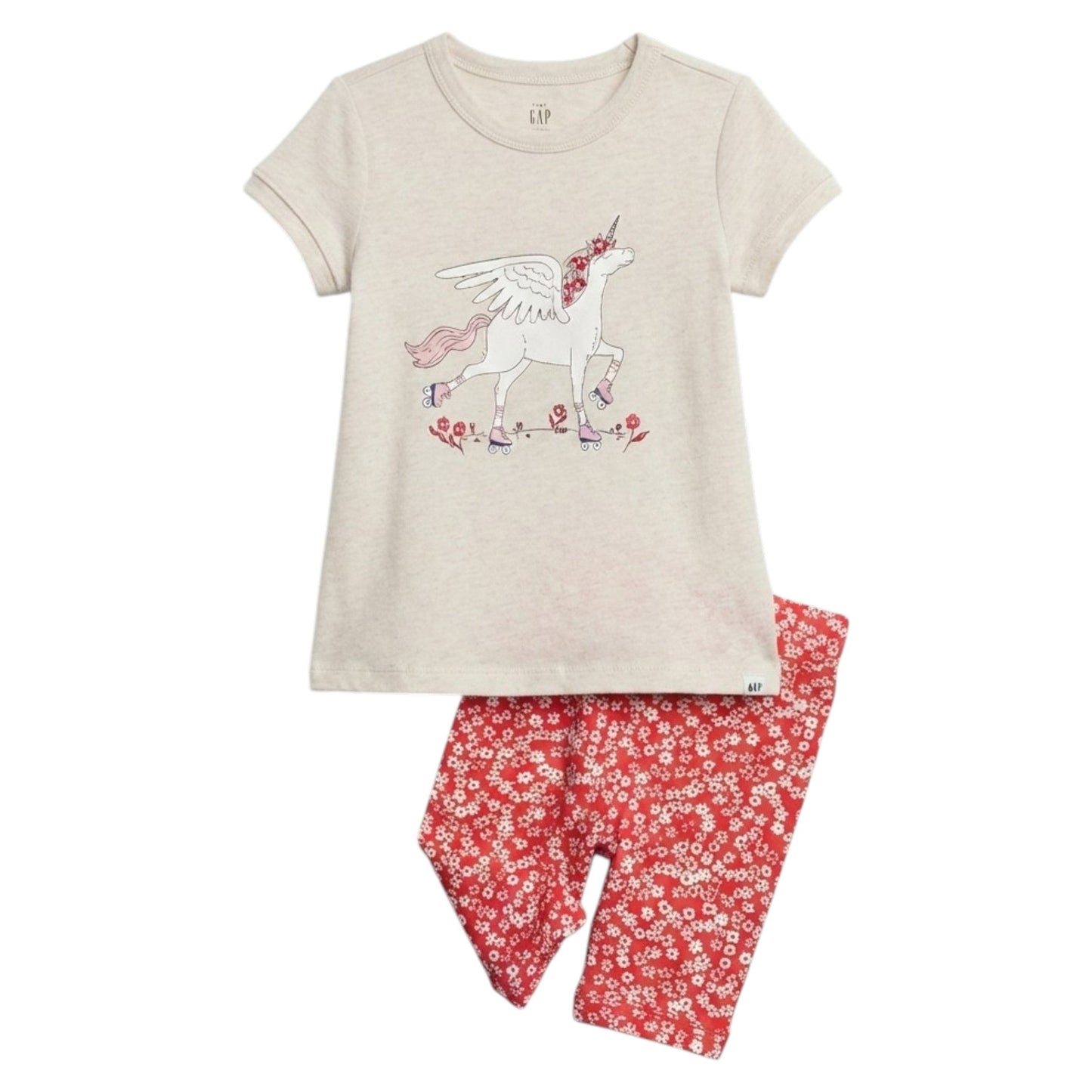 Kids Girl's Printed Set 2Pieces,Beige/Red