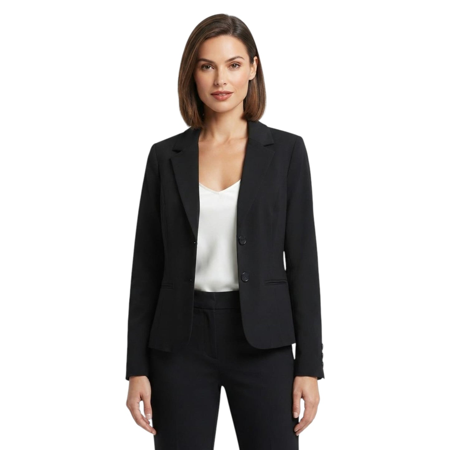 Women's Plain Solid Blazer,Black