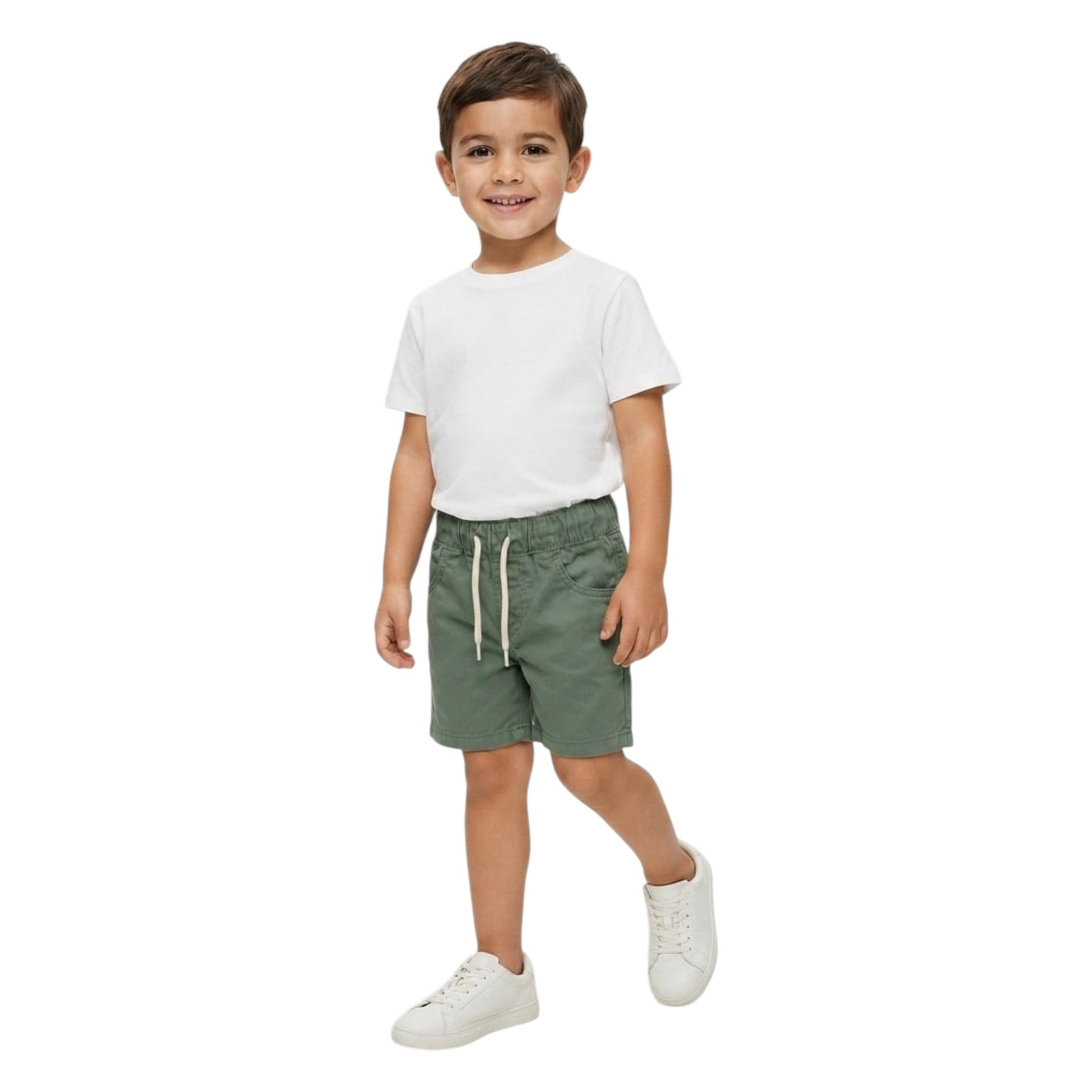 Kids Boy's Plain Solid Short,Olive