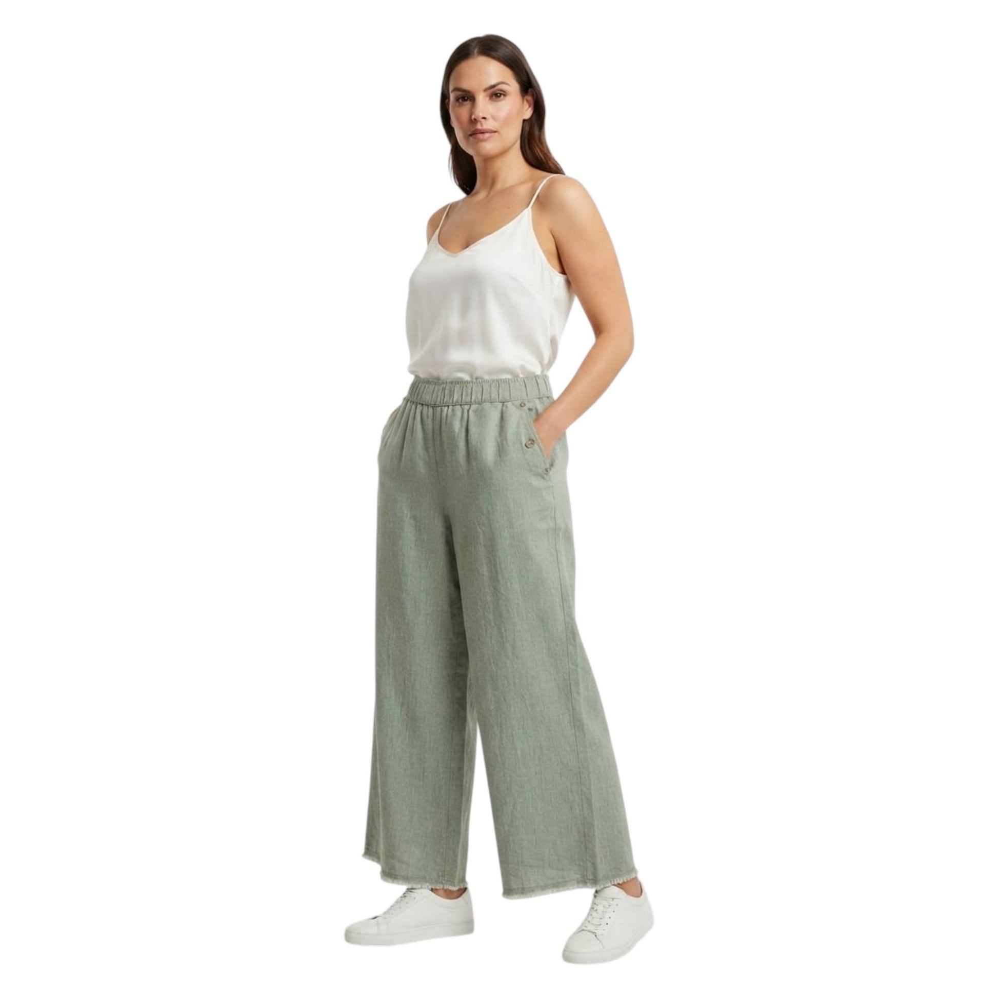 Women's Plain Solid Pant,Light Olive