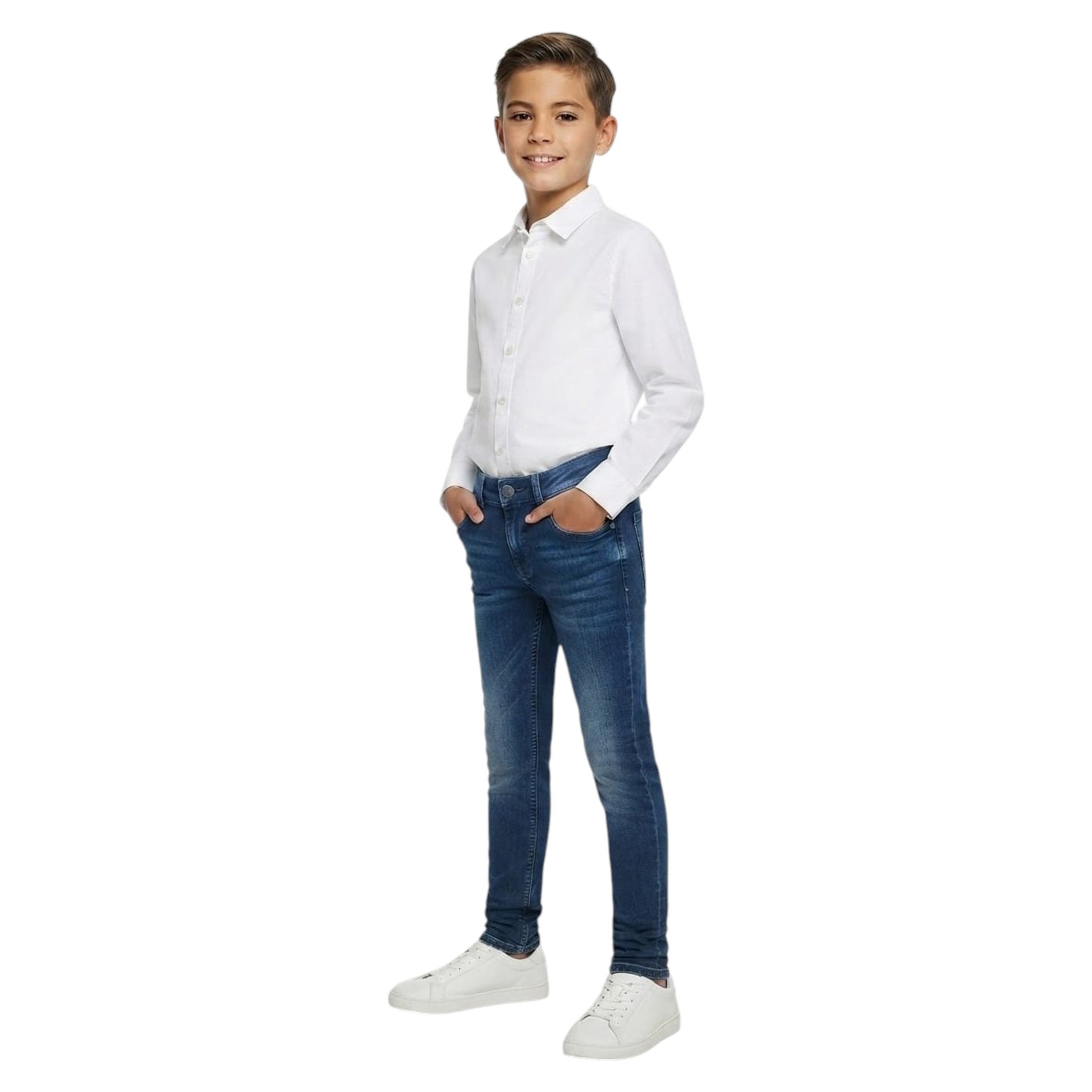 Kids Boy's Washed Jeans,Blue