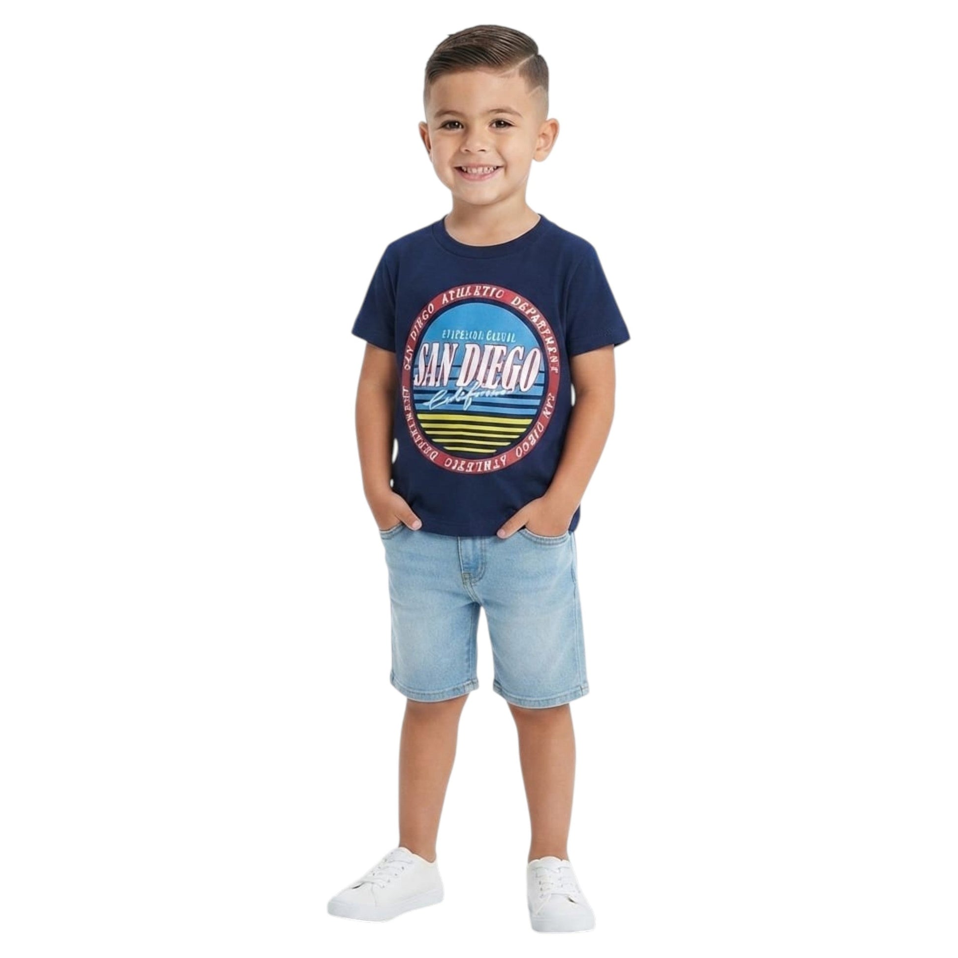 Kids Boy's Printed Top,Navy