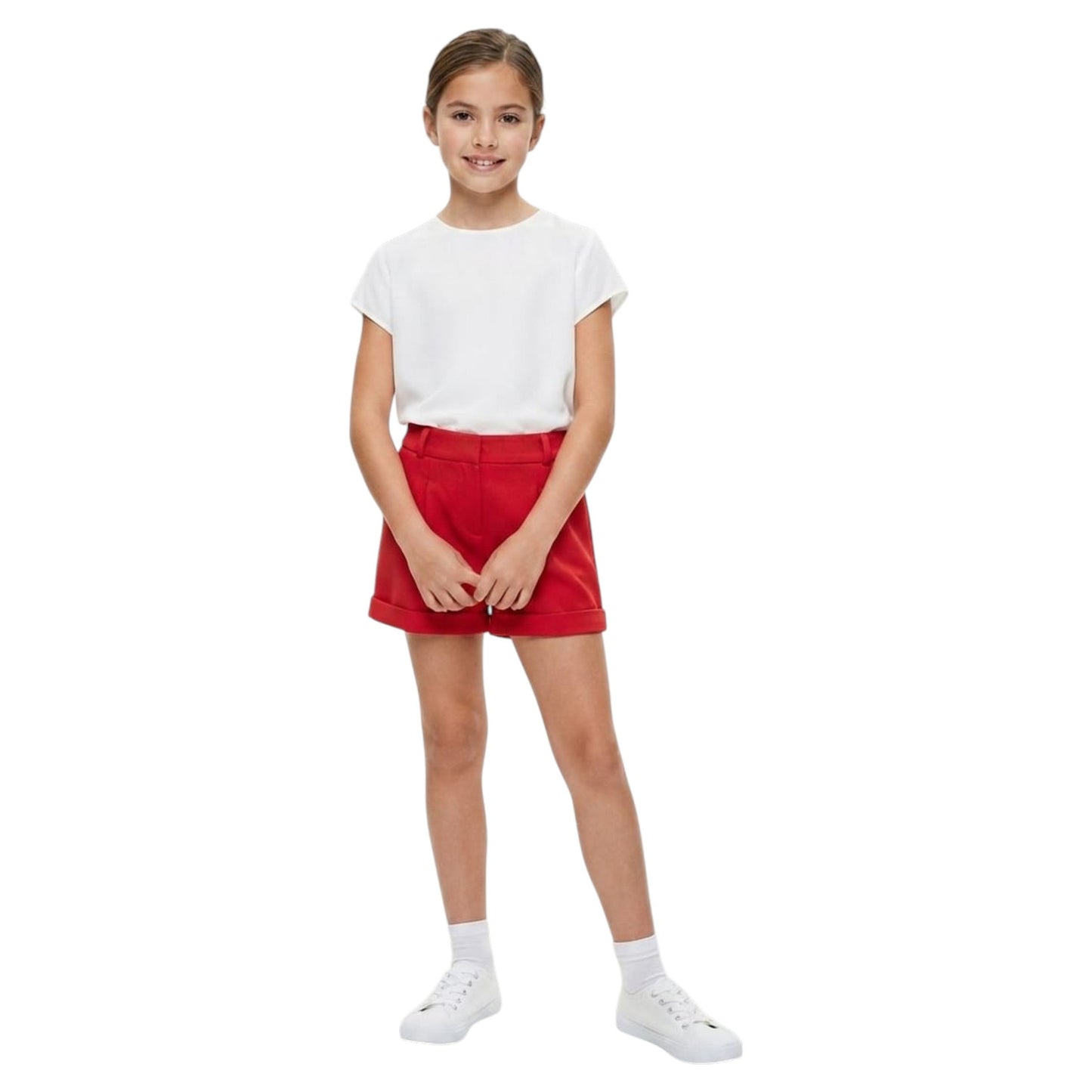 Kids Girl's Plain Short,Red