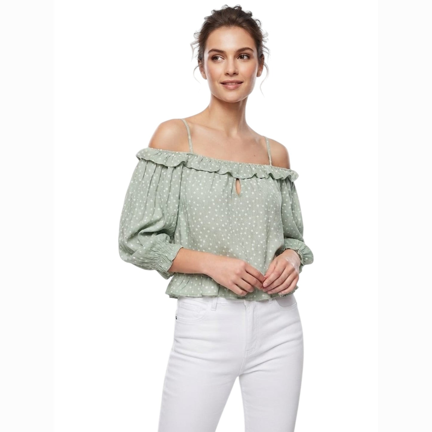 Women's Printed Top,Mint Green