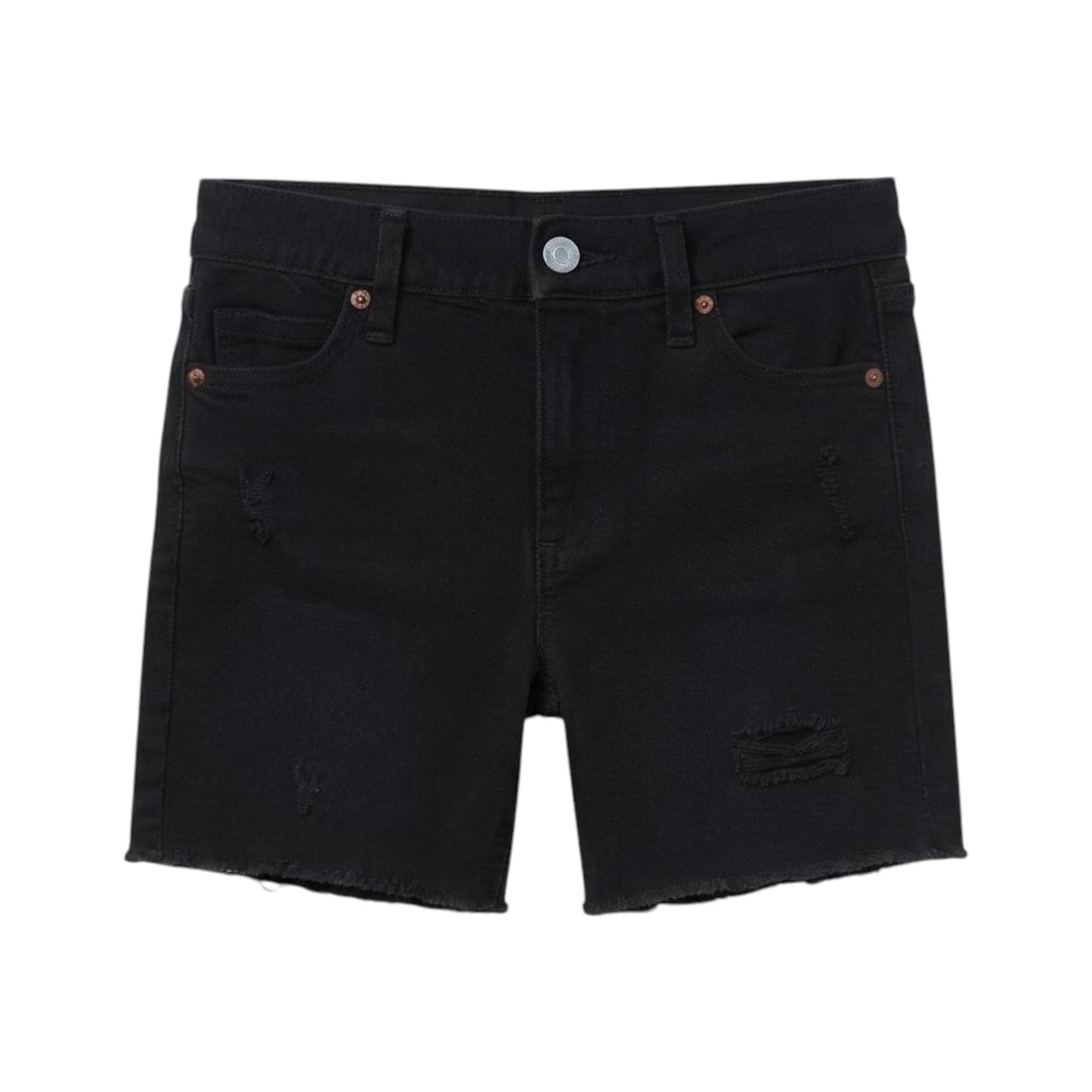 Kids Girl's Ripped Jeans Short,Black