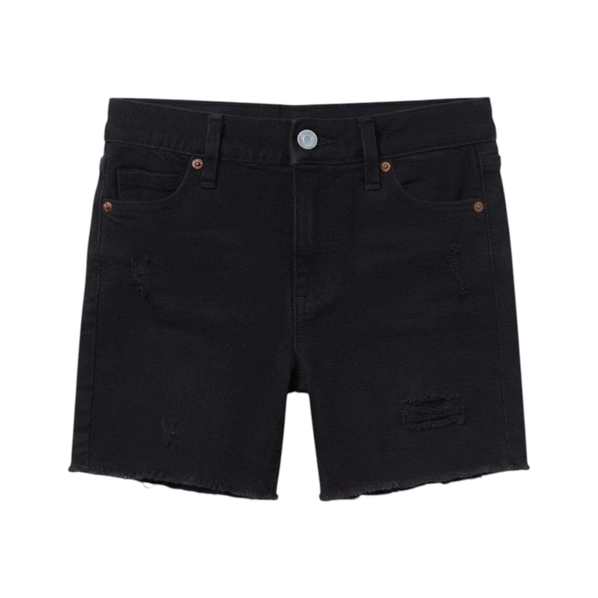 Kids Girl's Ripped Jeans Short,Black