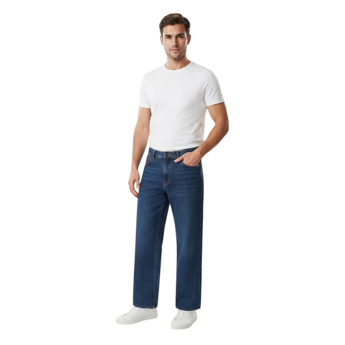 Men's Washed Jeans,Blue
