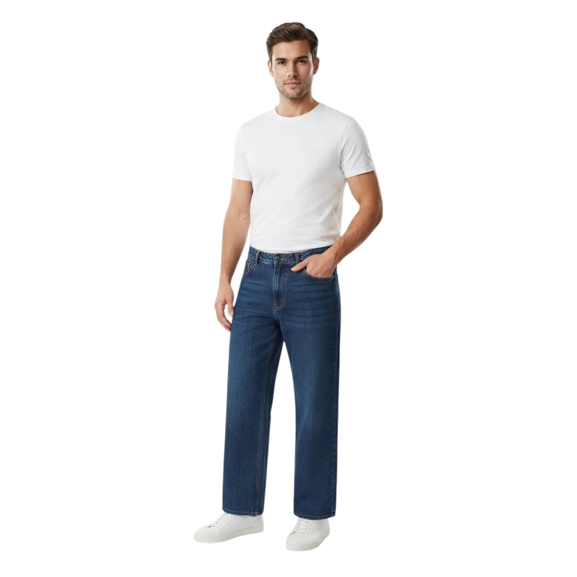 Men's Washed Jeans,Blue