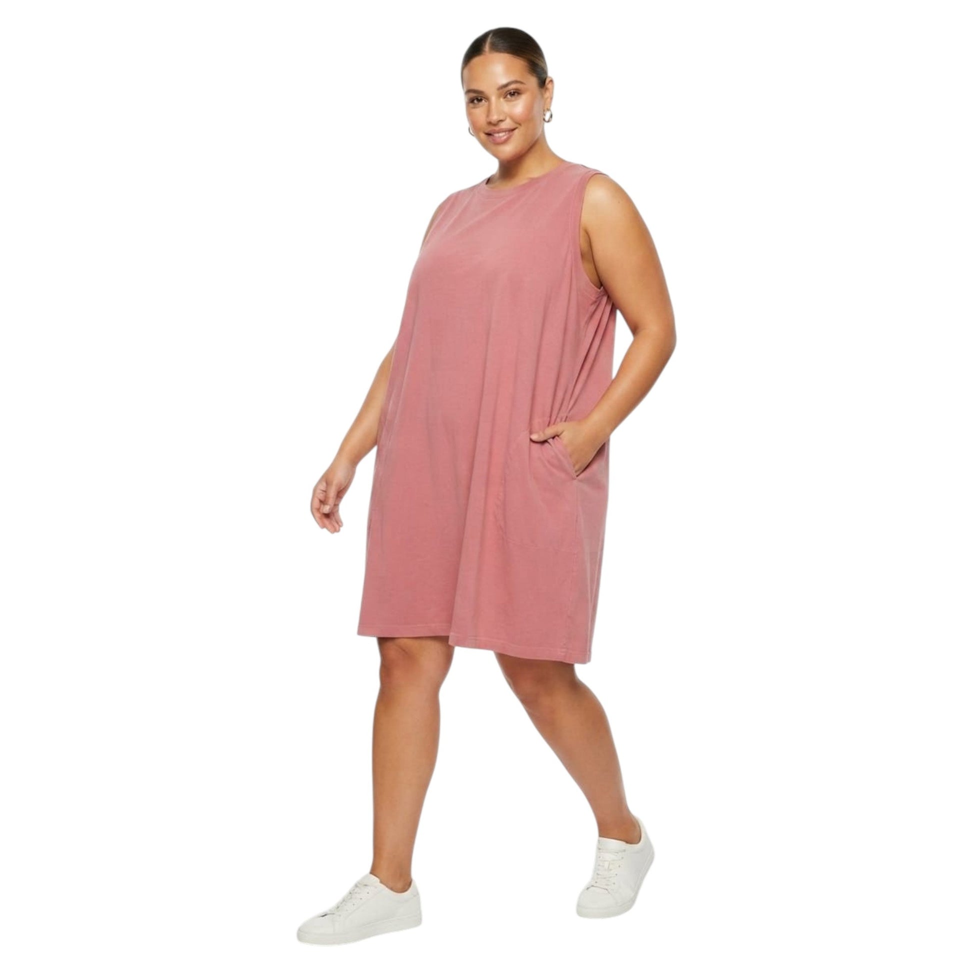 Women's Plain Solid Dress,Pink