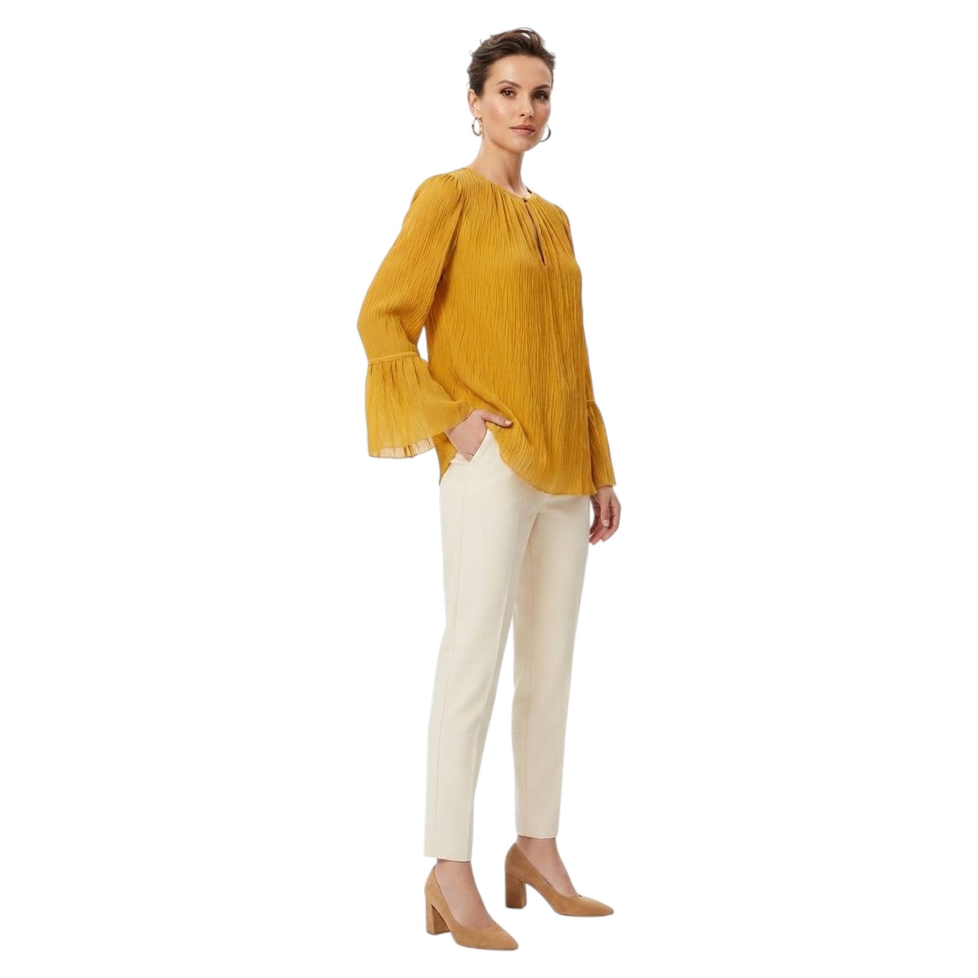Women's Textured Top,Mustard