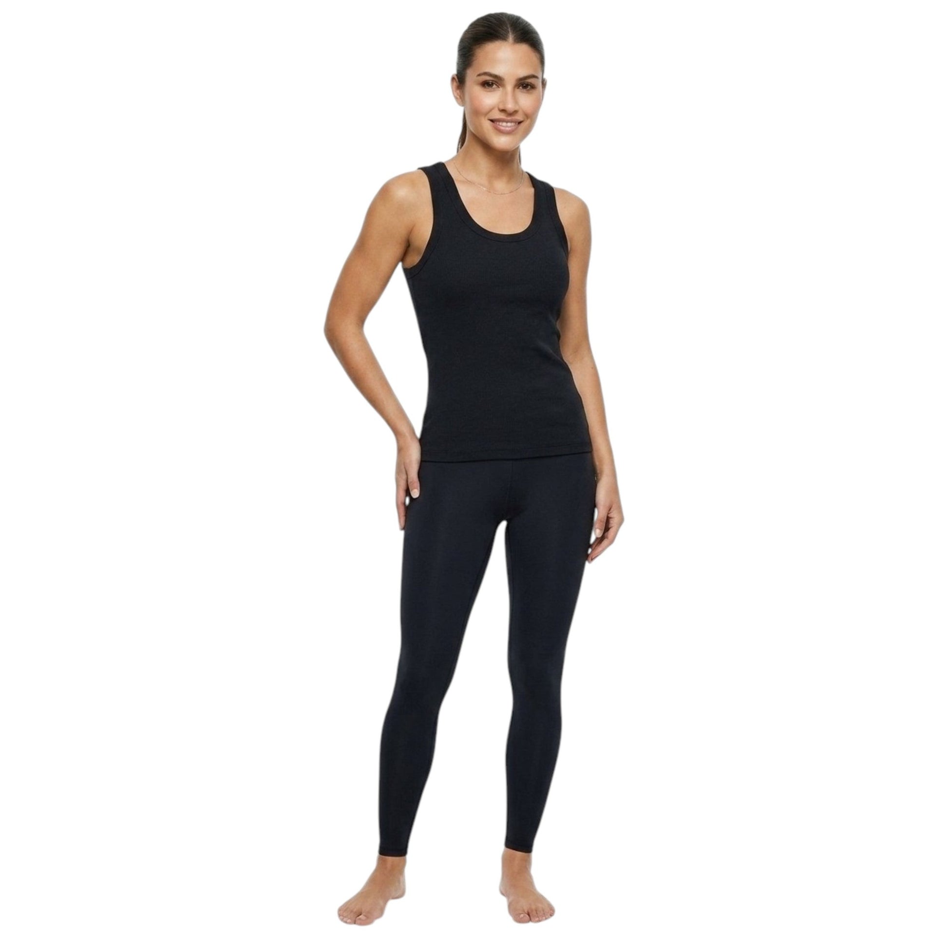 Women's Ribbed Sport Top,Black