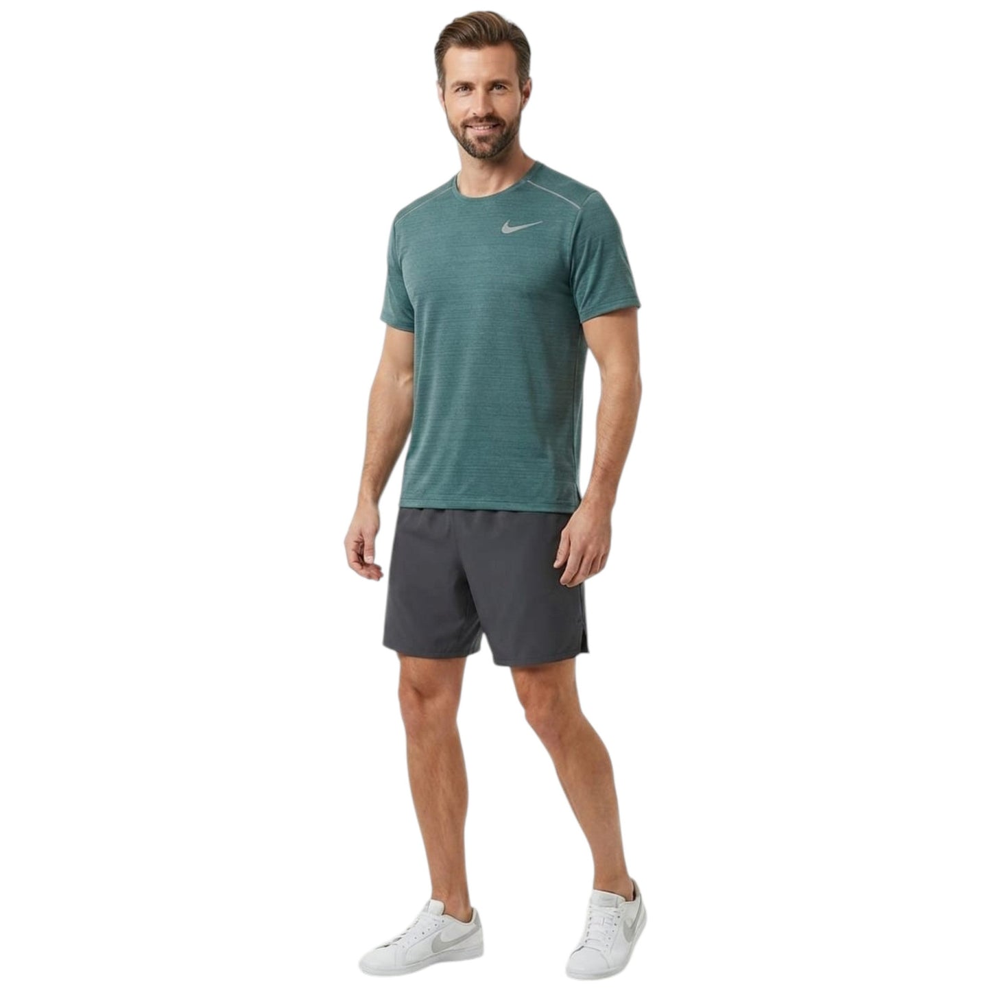 Men's Brand Logo Printed Sport Top,Dark Mint