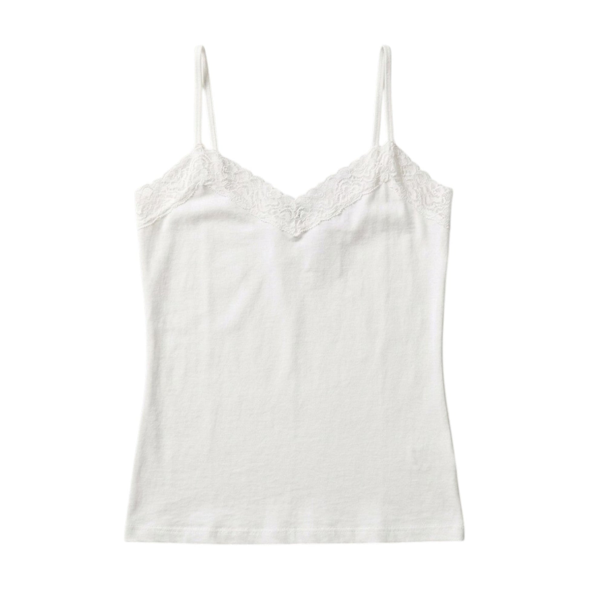 Women's Plain Lace Tank Top,White